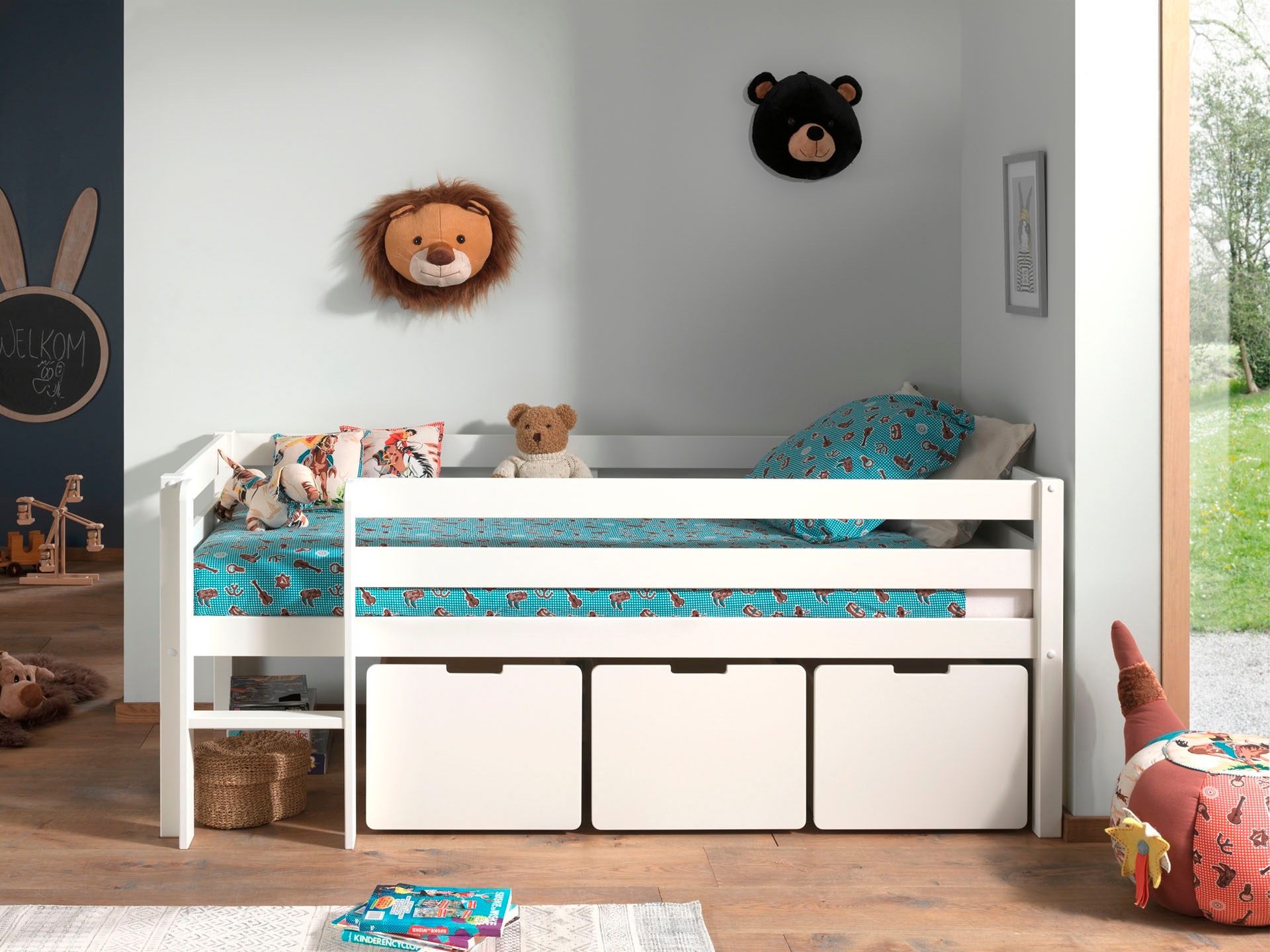 Vipack Container »auf Rollen (3-er Set), hochwertiger Holzwerkstoff lackiert, 2 Farben« das Innenmaß von ca.: B: 42,4xH: 29,3xT: 56,6cm bietet viel Stauraum,  universell und durch die Rollen flexibel in Räumen einsetzbar