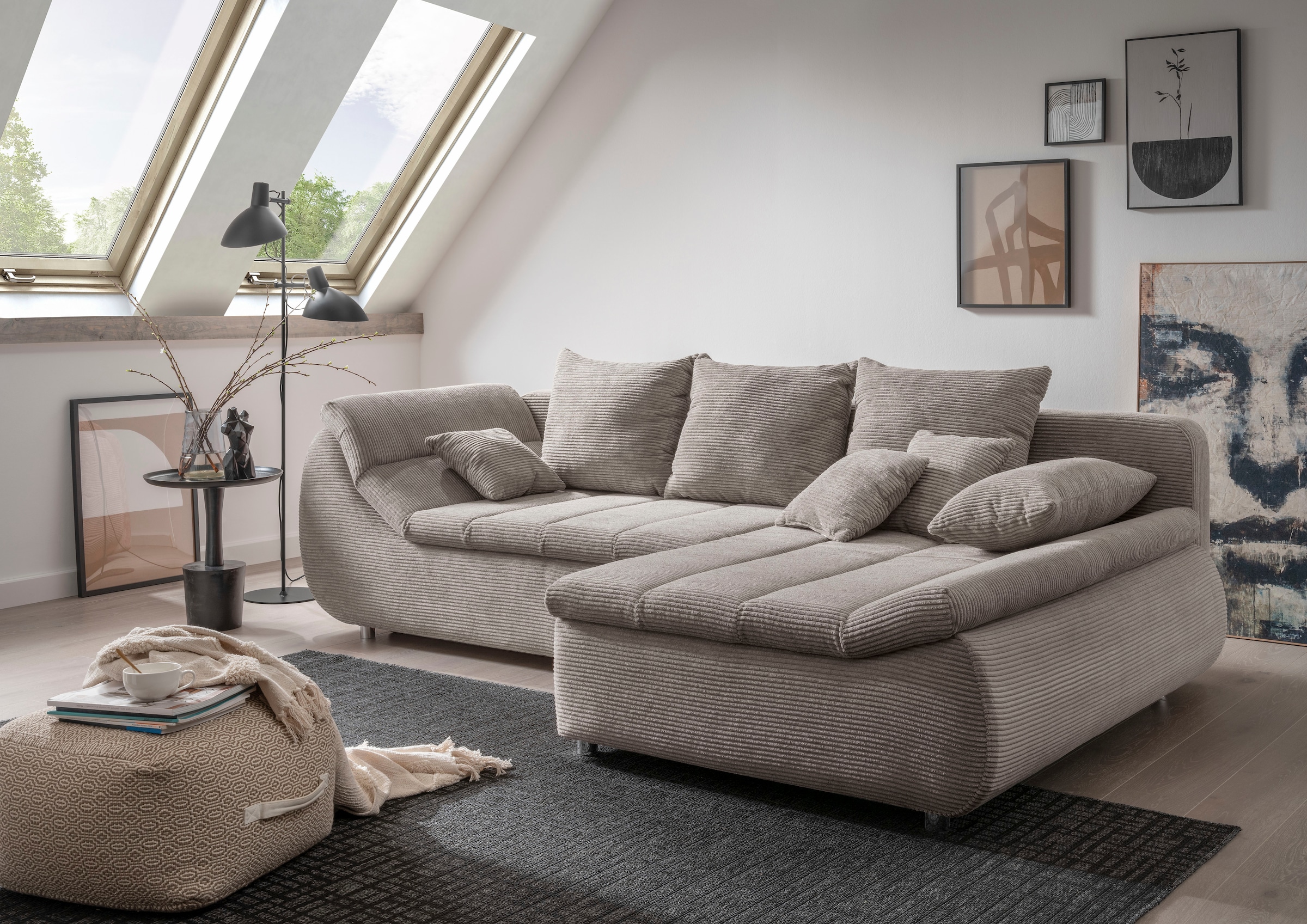 Home affaire Ecksofa »Imola, bequem, aktuelle Steppung im Sitz, L-Form, Bre günstig online kaufen