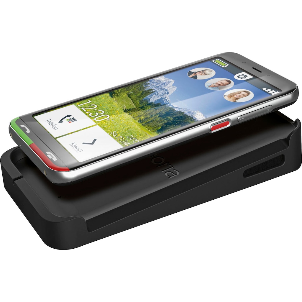 Emporia Smartphone »emporiaSuperEASY«, schwarz, 12,57 cm/4,95 Zoll, 32 GB Speicherplatz, 13 MP Kamera