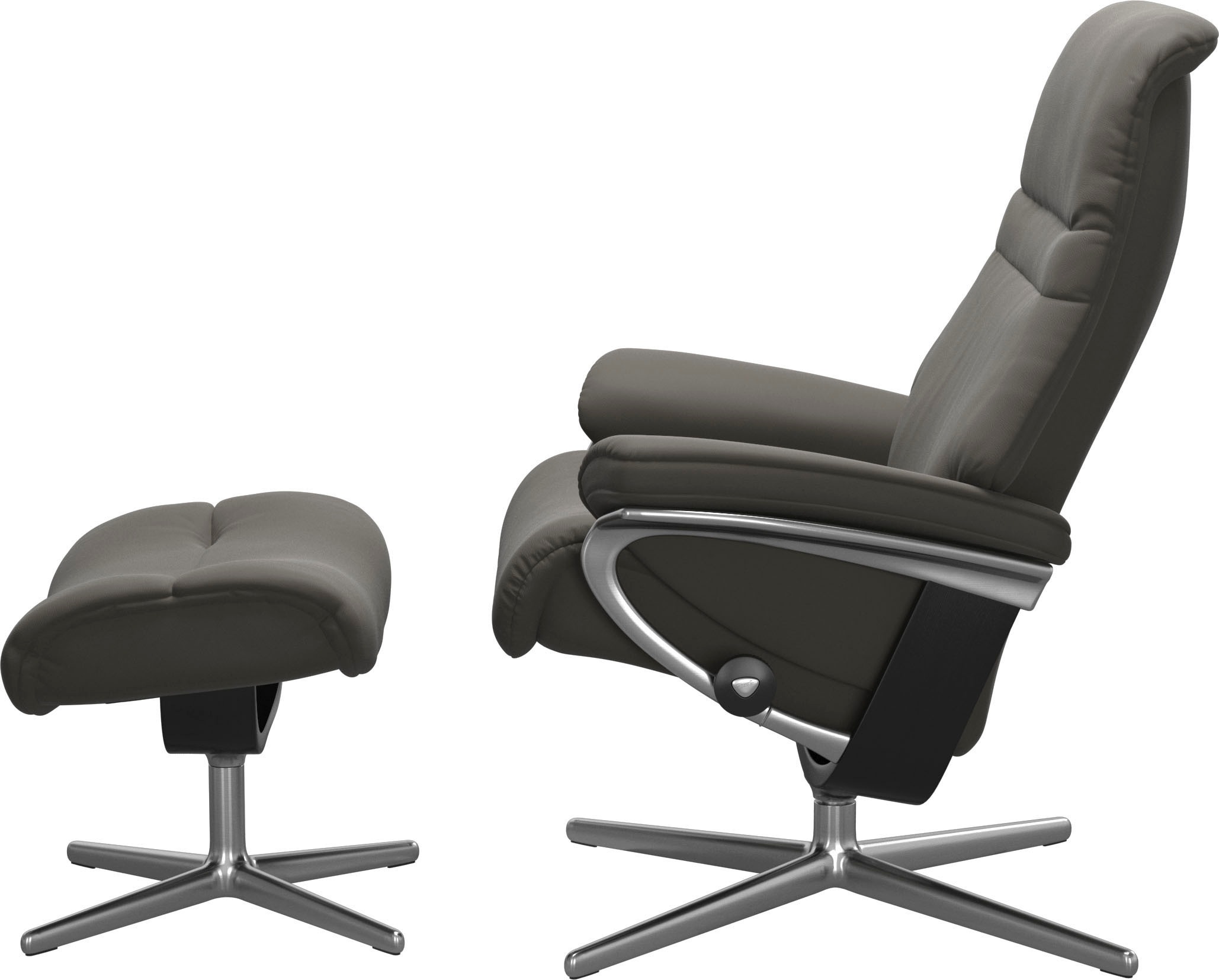Stressless® Relaxsessel »Sunrise« Set, Relaxsessel mit Hocker,  mit Hocker, mit Cross Base, Größe S, M & L, Holzakzent Schwarz