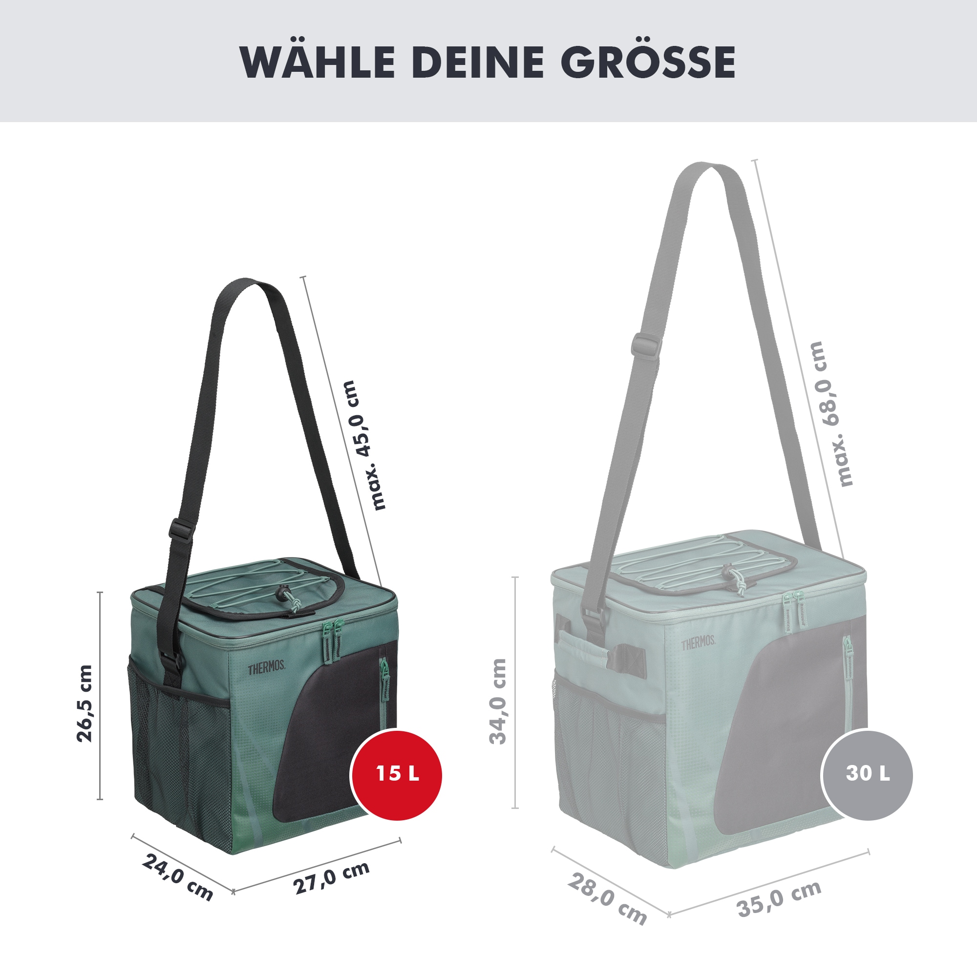 THERMOS Kühltasche »ICON Cooler mit praktischen Tragenetzen« IsoTec Premium-Schichtisolierung, verstellbarer Tragegurt