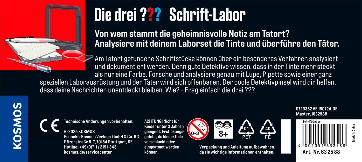 Kosmos Experimentierkasten »Die drei ??? Schrift-Labor«