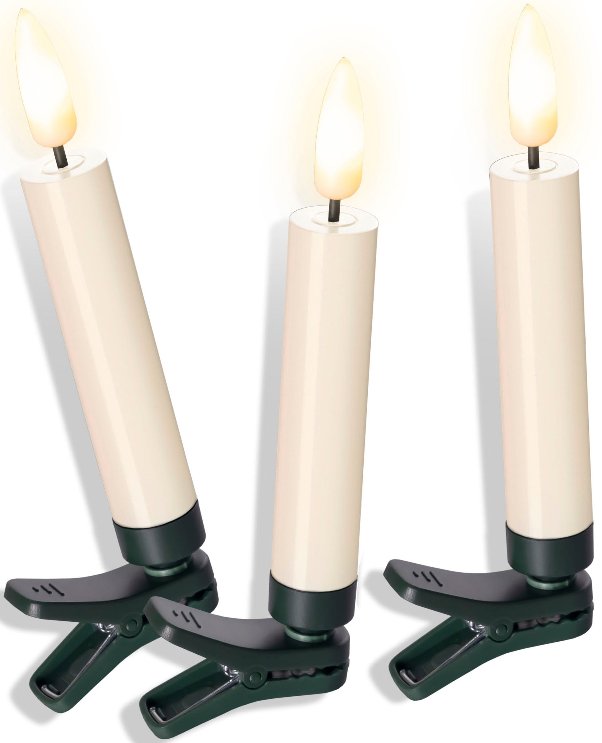 andas LED-Christbaumkerzen Kerzen 11,5 und Dimm-/Flacker- mit Weihnachtsdeko, mit ca. 3D-Flamme, kabellos Timerfunktion 25 »Bjarne, Christbaumschmuck online bestellen 25 cm«, St.-flammig, Höhe