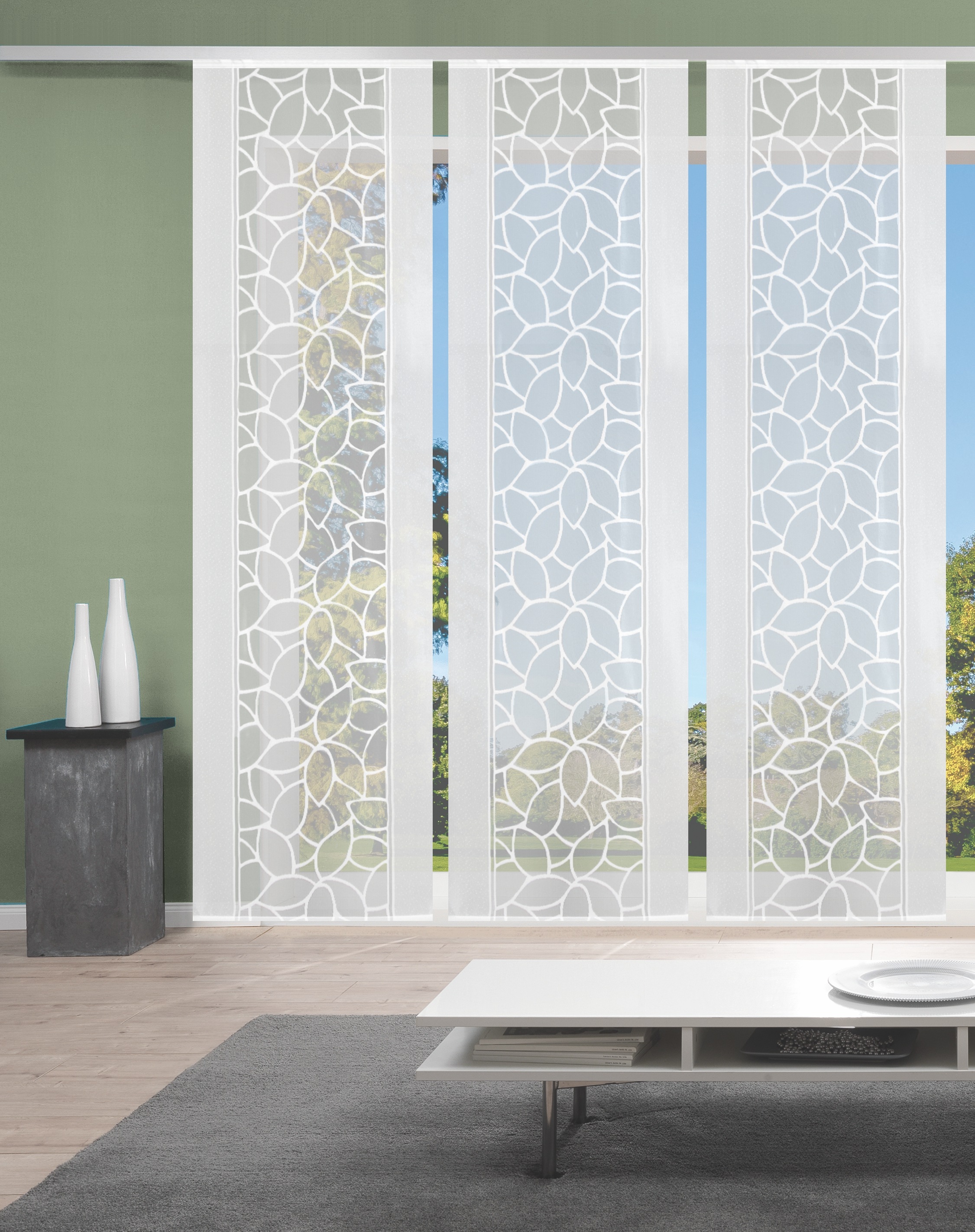 HOME WOHNIDEEN Schiebegardine »JENNA«, (3 St.), Schiebevorhang Jacquard Set