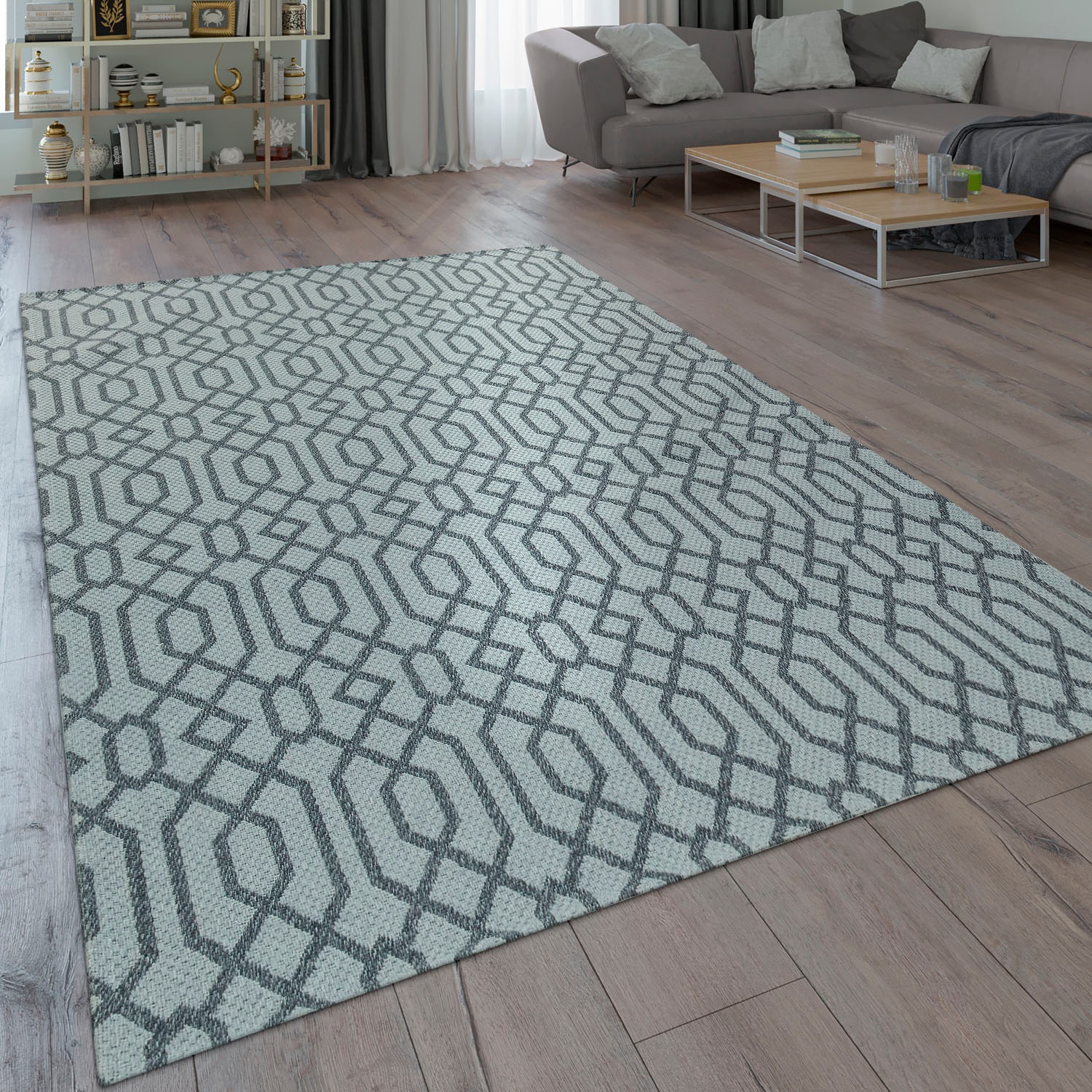 Paco Home Teppich »Varadero 462«, rechteckig, 4 mm Höhe, 3D-Design, Kurzflor, Wohnzimmer