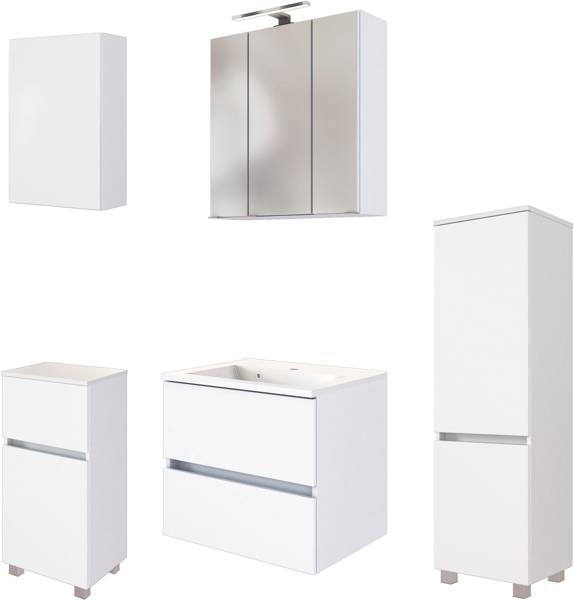 welltime Badmöbel-Set »Welltime Möbel Baabe Waschtisch-Set 3tlg. oder 5tlg. günstig online kaufen