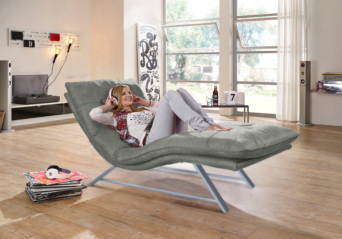 W.SCHILLIG Relaxliege »daily dreams«, in Waffelkissen-Optik, wahlweise mit Motor, Kufengestell, in 2 Breiten