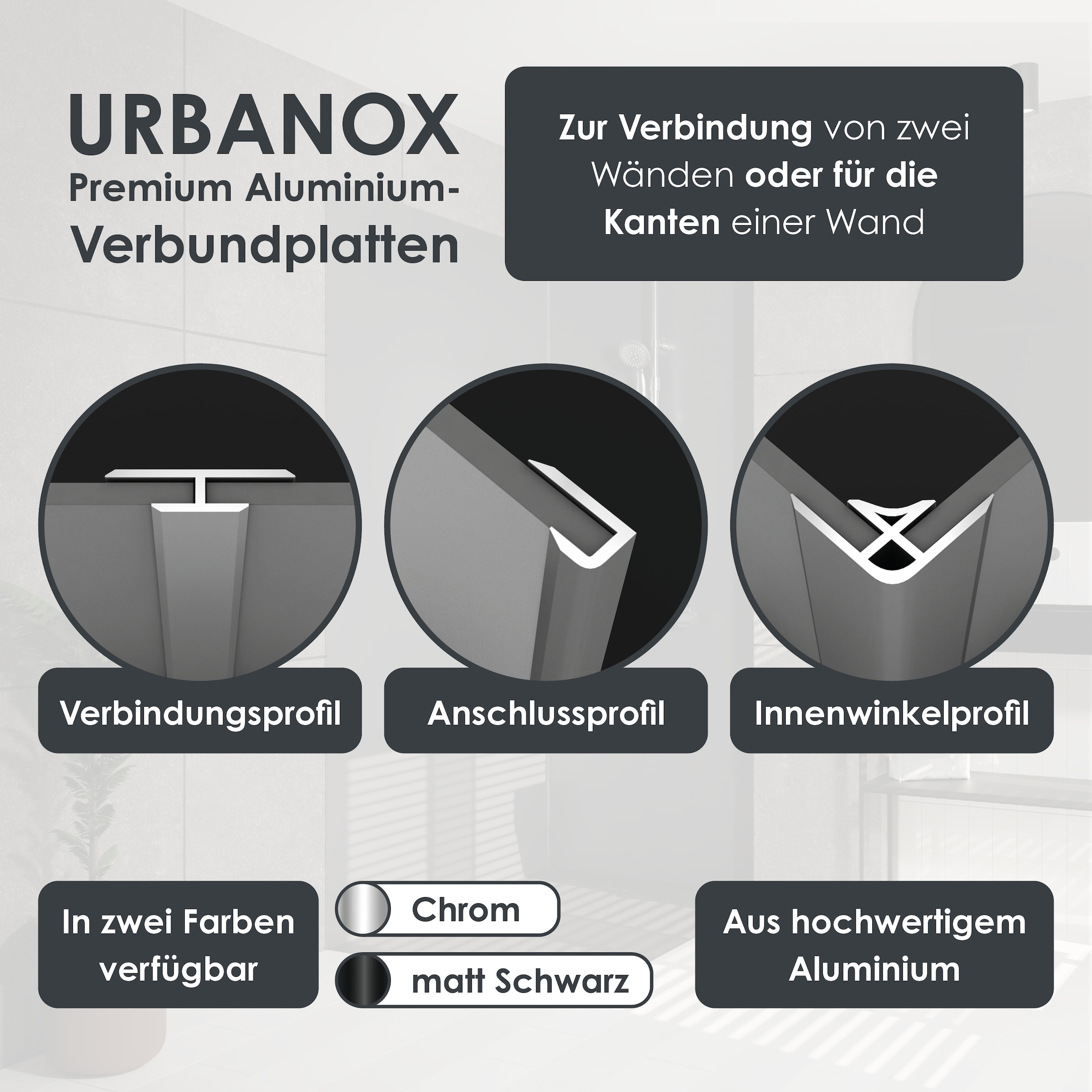Marwell Duschrückwand »Urbanox«, (Set, 1 tlg.), in verschiedenen Größen erhältlich