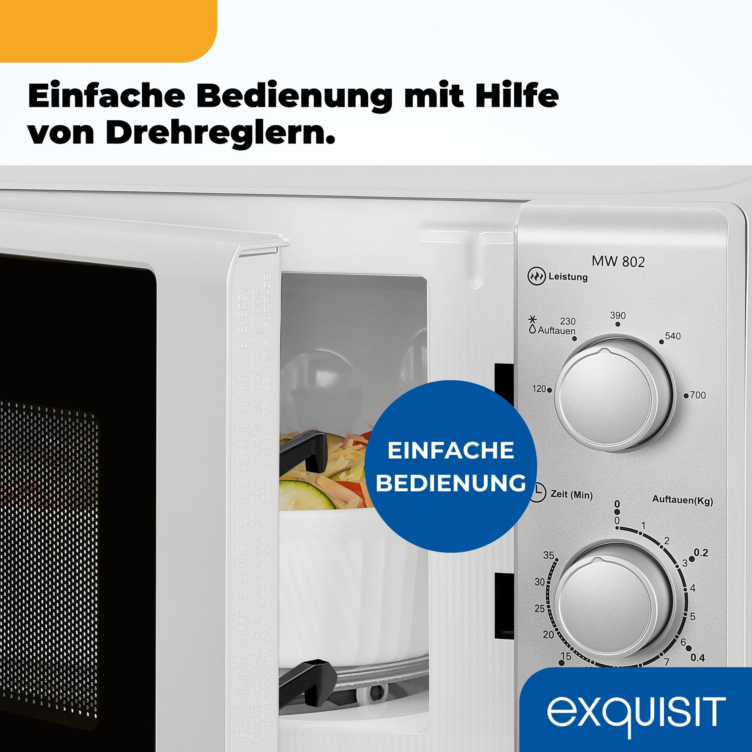 exquisit Mikrowelle »MW 900-030«, Mikrowelle, 700 W, silber