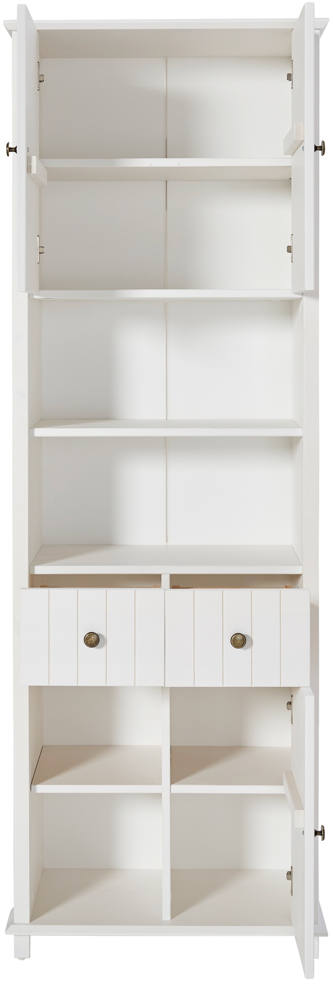 Home affaire Hochschrank »Vili«, Badezimmerschrank, Höhe 175 cm, 2 Schubladen, 3 Türen, aus Massivholz