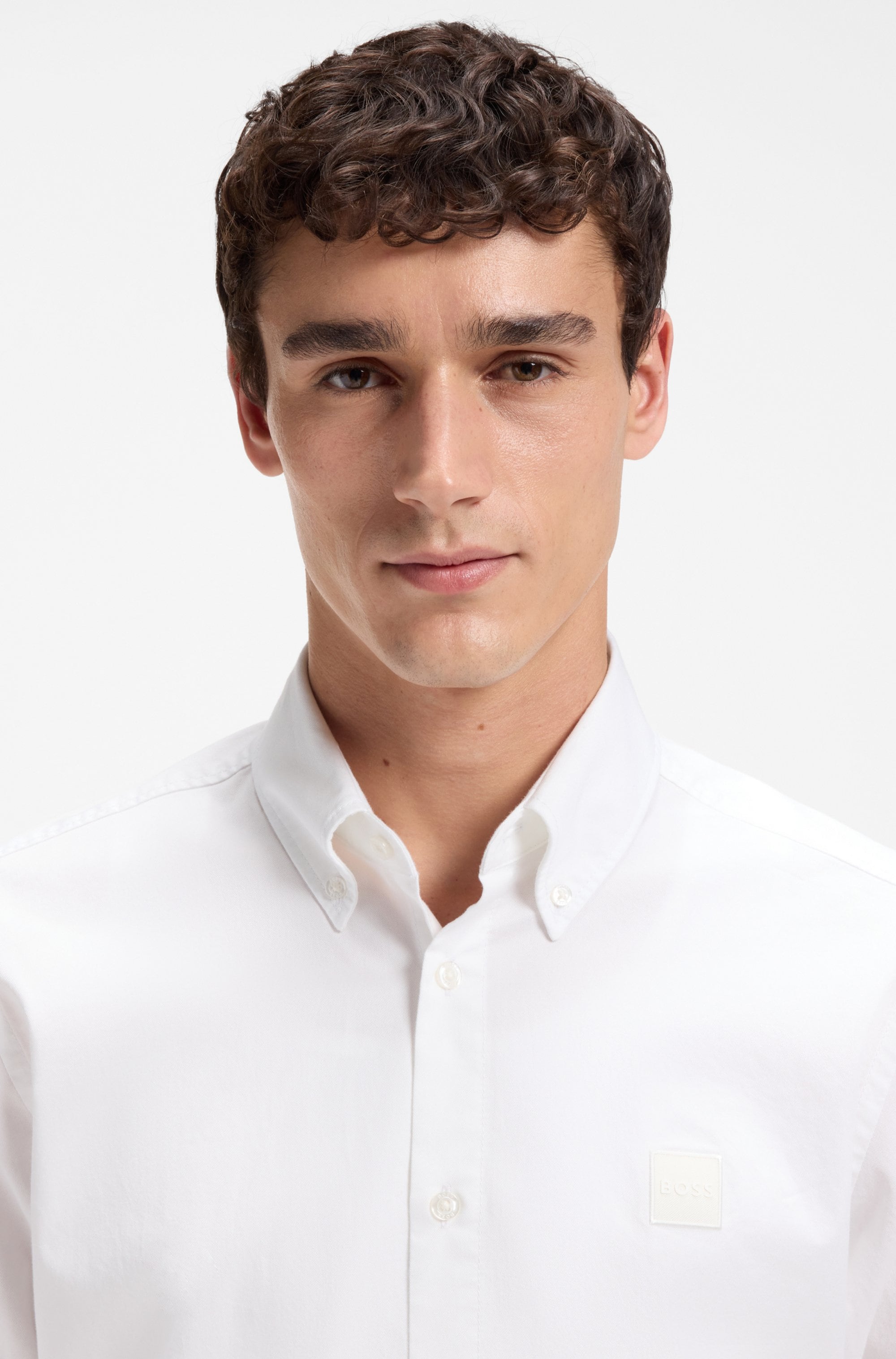 BOSS ORANGE Langarmhemd »Ricoplus M« Button-down-Kragen, Regular Fit, reine Baumwolle