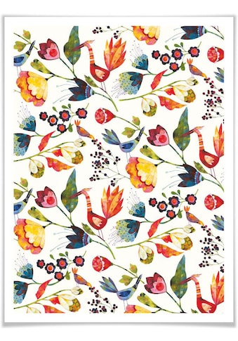 Poster »Märchen Wandbilder Blumen und Vögel«, Vögel, (1 St.)