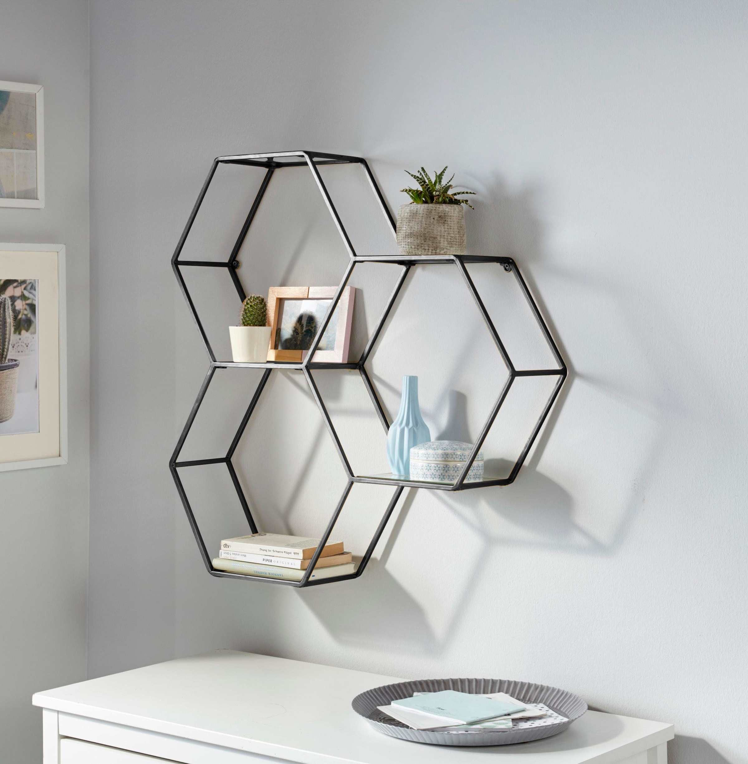 OTTO home Deko-Wandregal »Lenia« Elegant, Schwarz günstig online kaufen