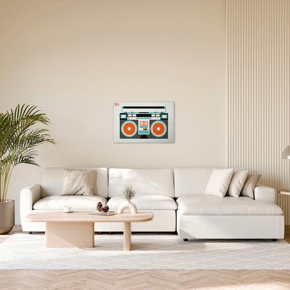 A.S. Création Leinwandbild »Ghetto Blaster - Wandbild Creme Schwarz Keilrah günstig online kaufen