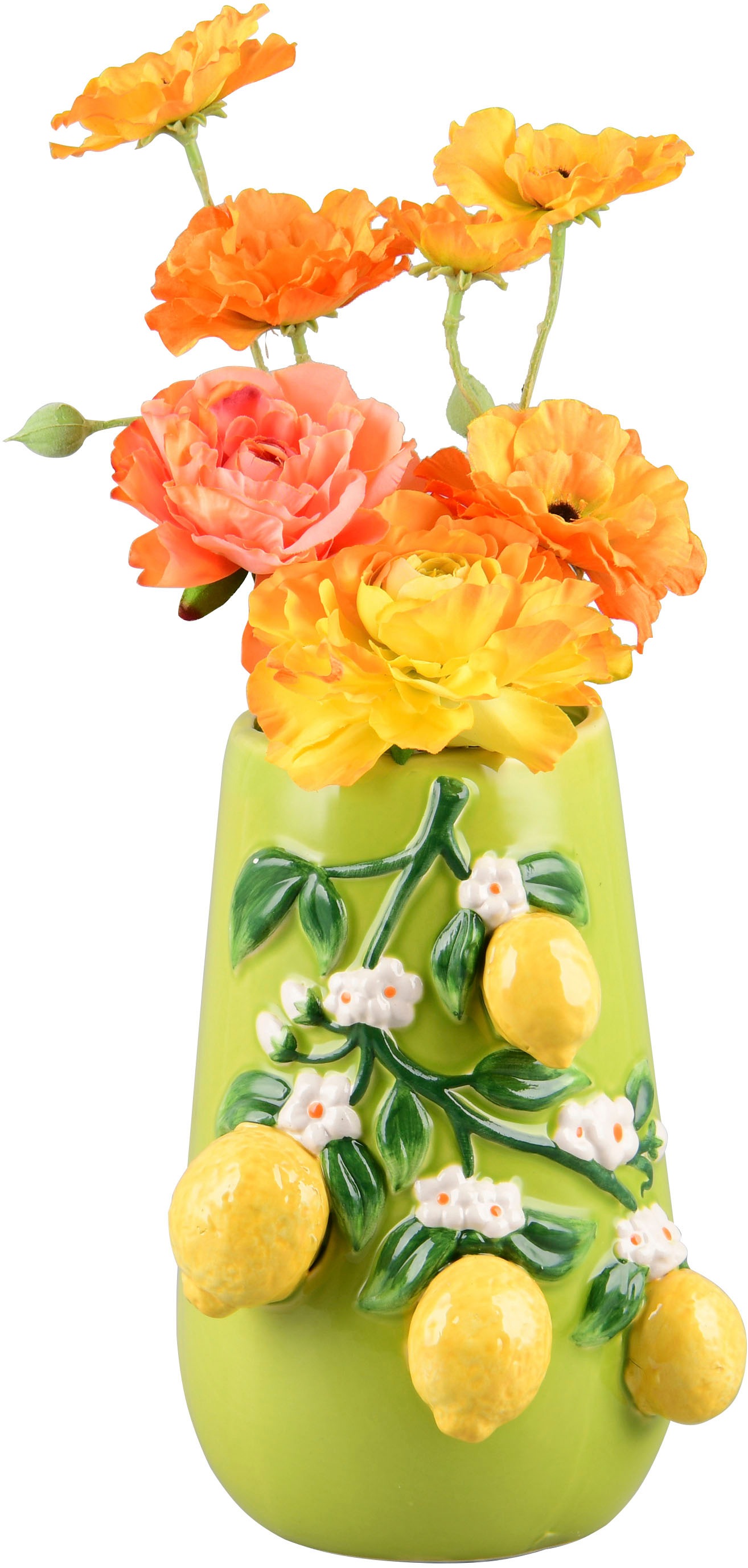MIRRORS AND MORE Dekovase »CITRI« Bunte Dekovase mit Zitronen günstig online kaufen