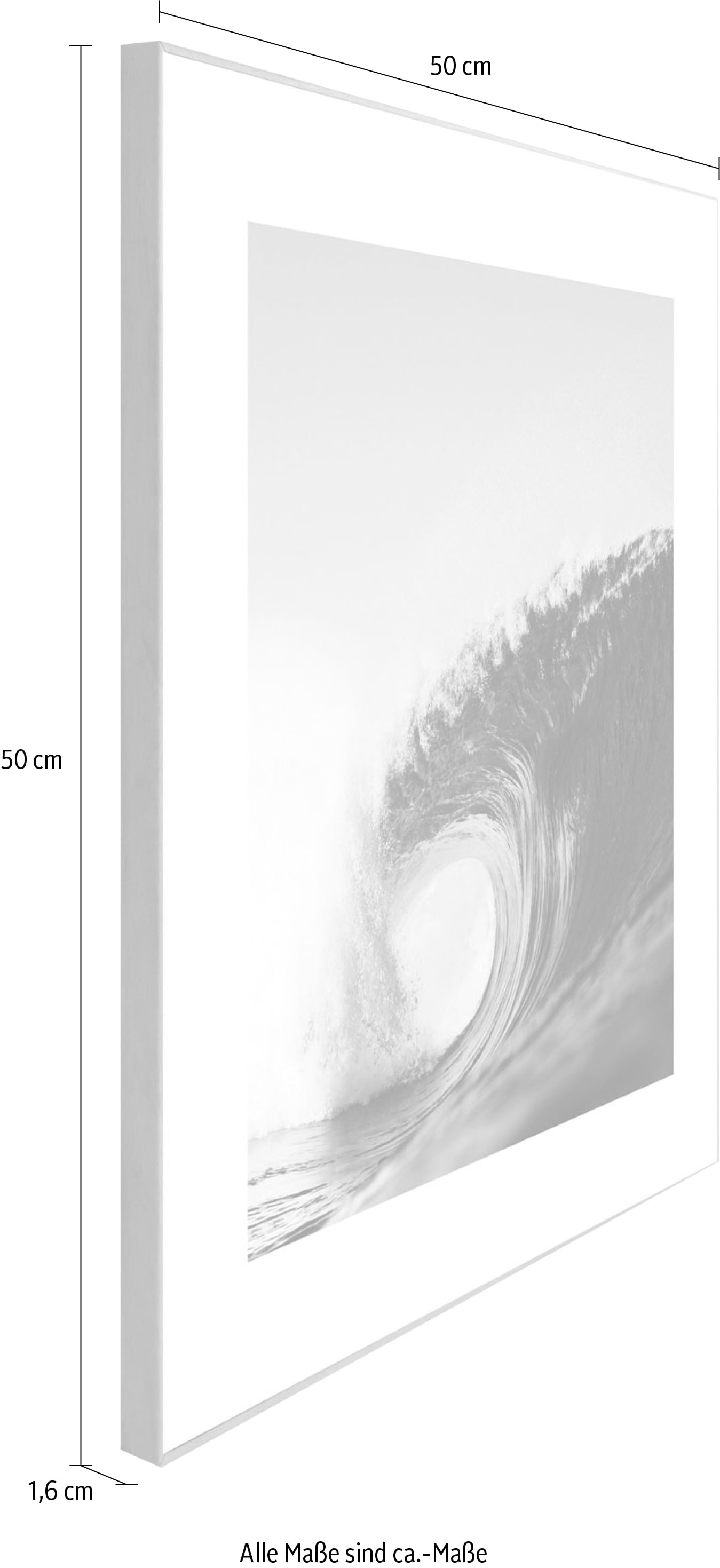 Reinders! Wandbild »Slim Frame Wood 50x50 Wave«