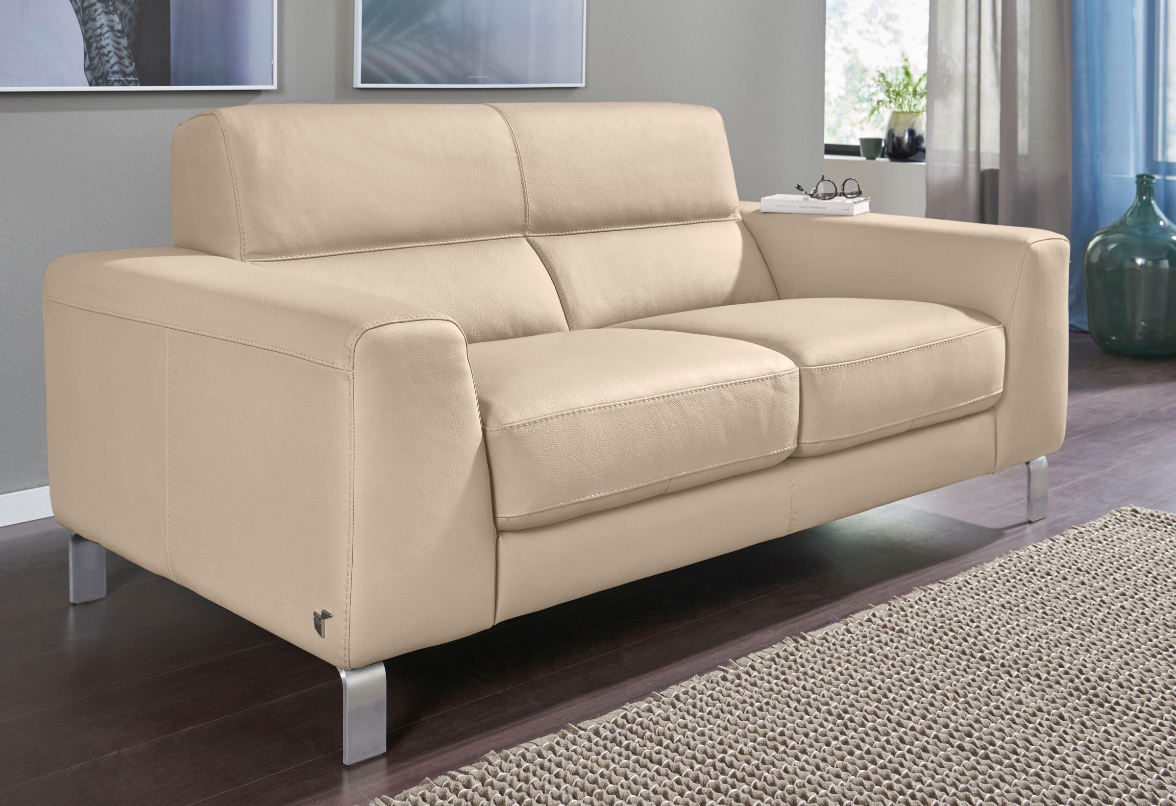 CALIA ITALIA 2,5-Sitzer »Simon, hoher Sitzkomfort, modern und elegant, italienisches Designsofa«, in zwei Lederqualitäten