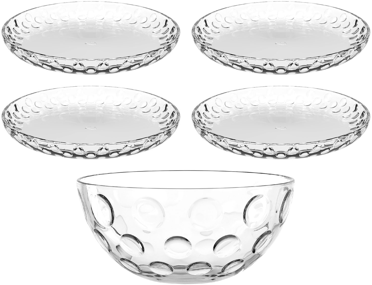 LEONARDO Schale »Schalen-/Teller-Set, 5er Set CUCINA OPTIC, 4x Ø 18 cm & 1x günstig online kaufen