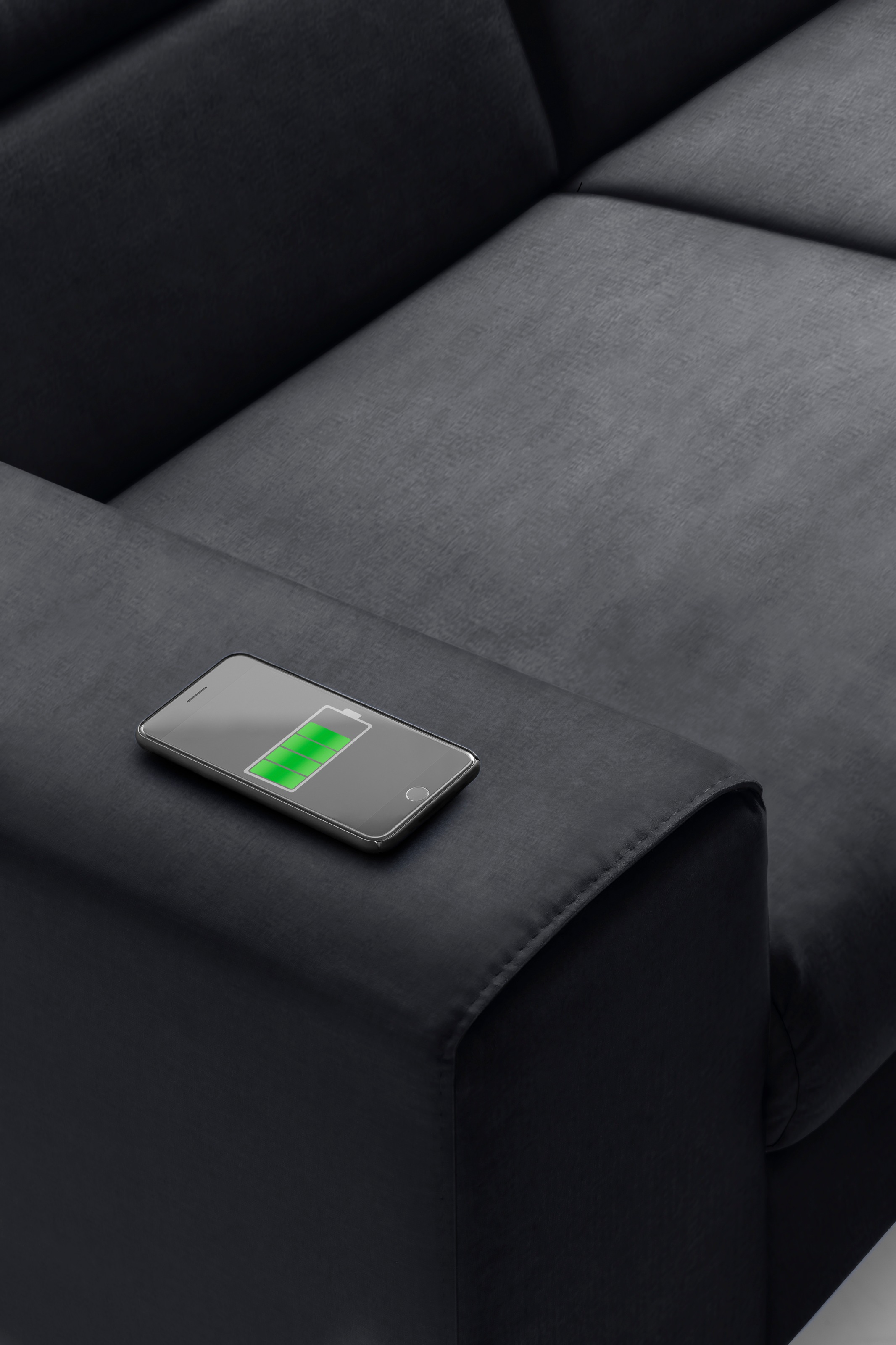 COTTA Ecksofa »Morven L-Form mit Kopfteilverstellung«, wahlweise mit Bettfunktion, Bettkasten & Wireless-Charger