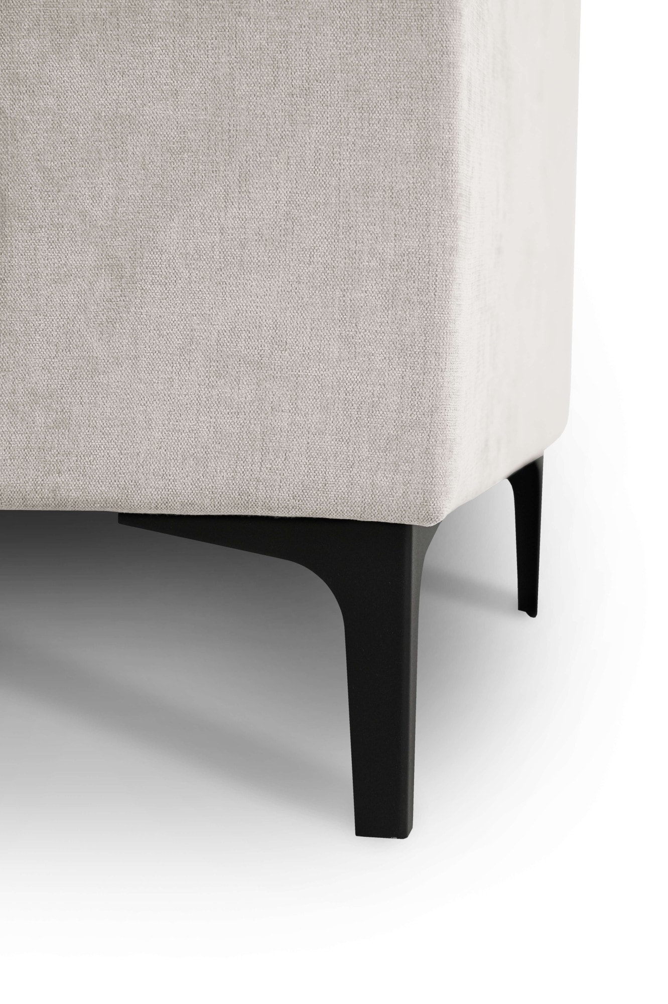 Places of Style Ecksofa »Polsterecke Oland, Struktur, Flachgewebe, Luxus-Microfaser, Boucle«, L-Form, 280 cm, Wellenunterfederung, Skandi-Design, Metallfüße