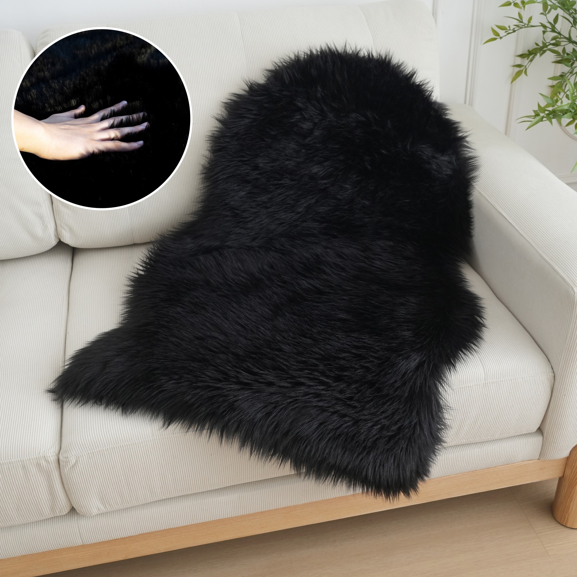 my home Fellteppich »Dena Teppiche, Fellform, waschbar«, fellförmig, 60 mm günstig online kaufen