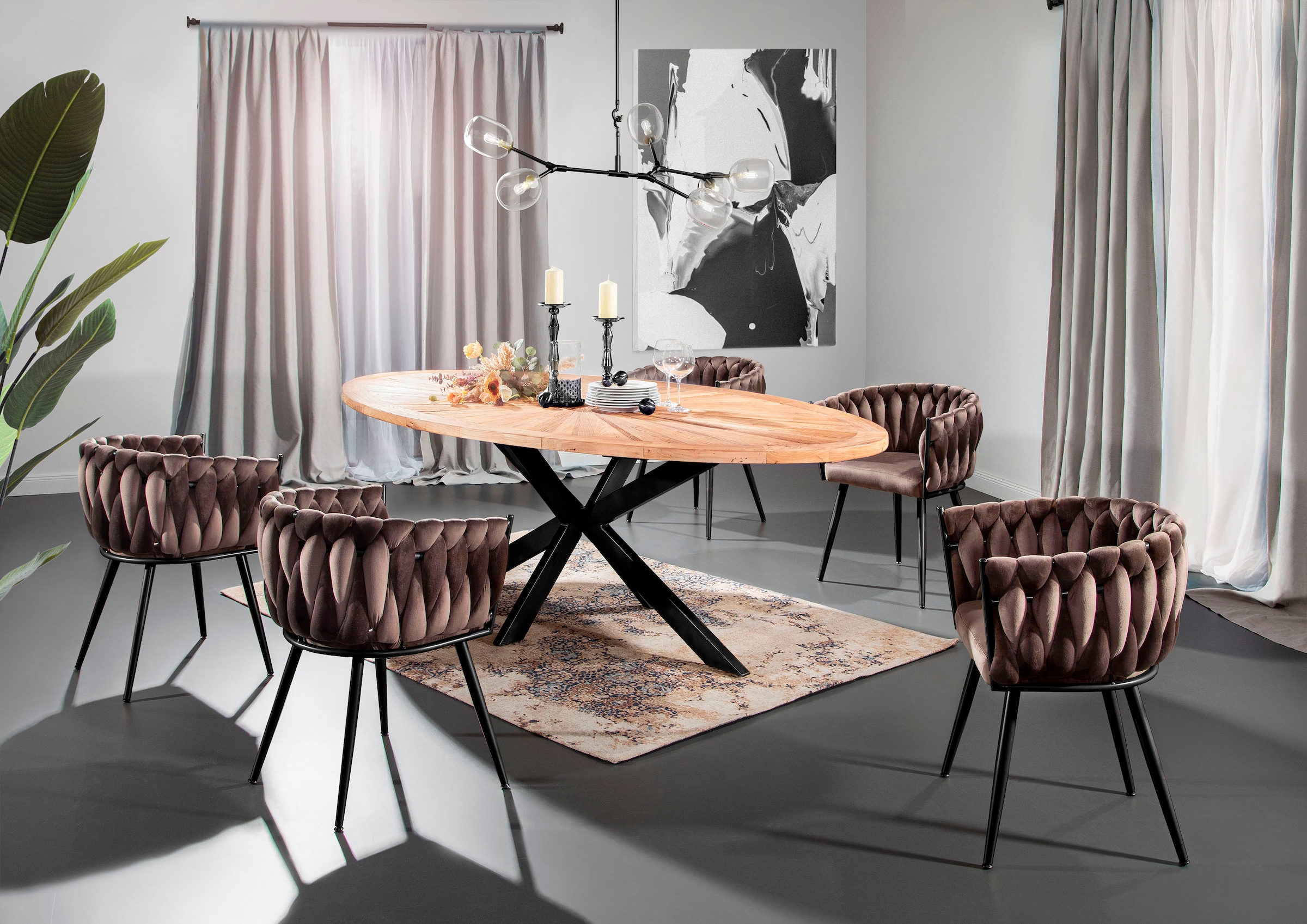 Gutmann Factory Esszimmersessel, mit elegant geflochtener Rückenlehne