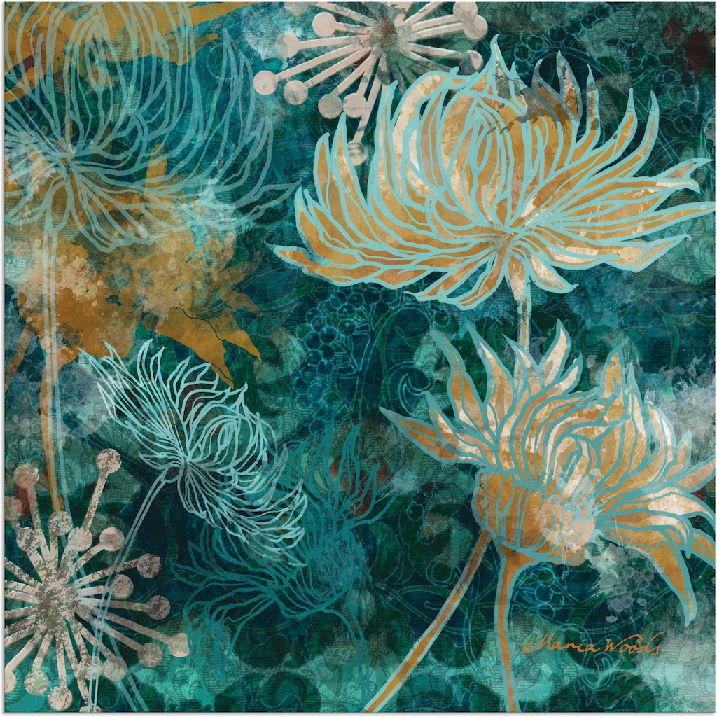 Artland Wandbild »Blaue Chrysanthemen I«, Blumen, (1 St.)