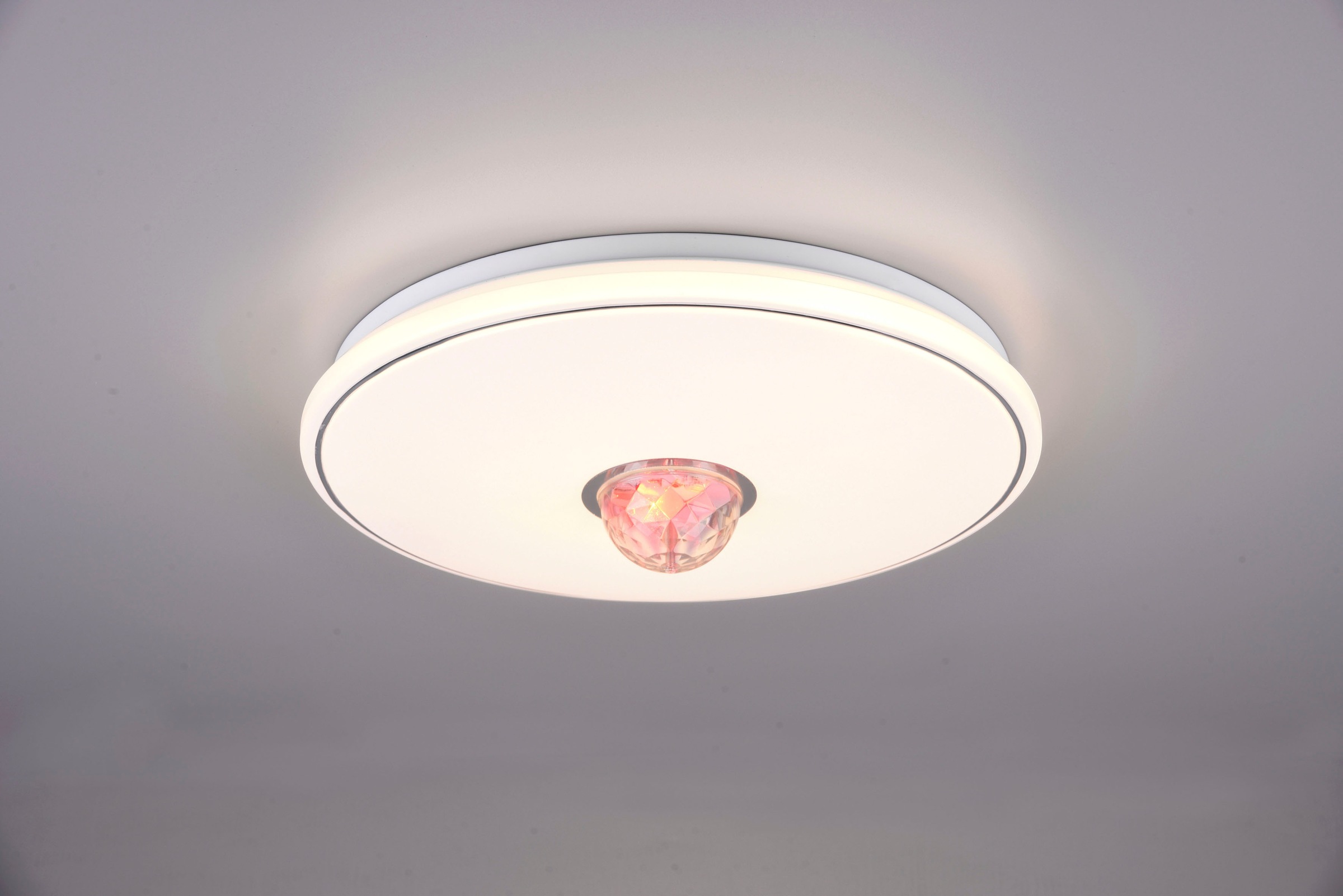 TRIO Leuchten LED Deckenleuchte »Rave«, 1 flammig, Leuchtmittel LED-Board | LED fest integriert, Deckenlampe mit Fernbedienung Farbwechsel RGB 3000K Ø 38cm dimmbar
