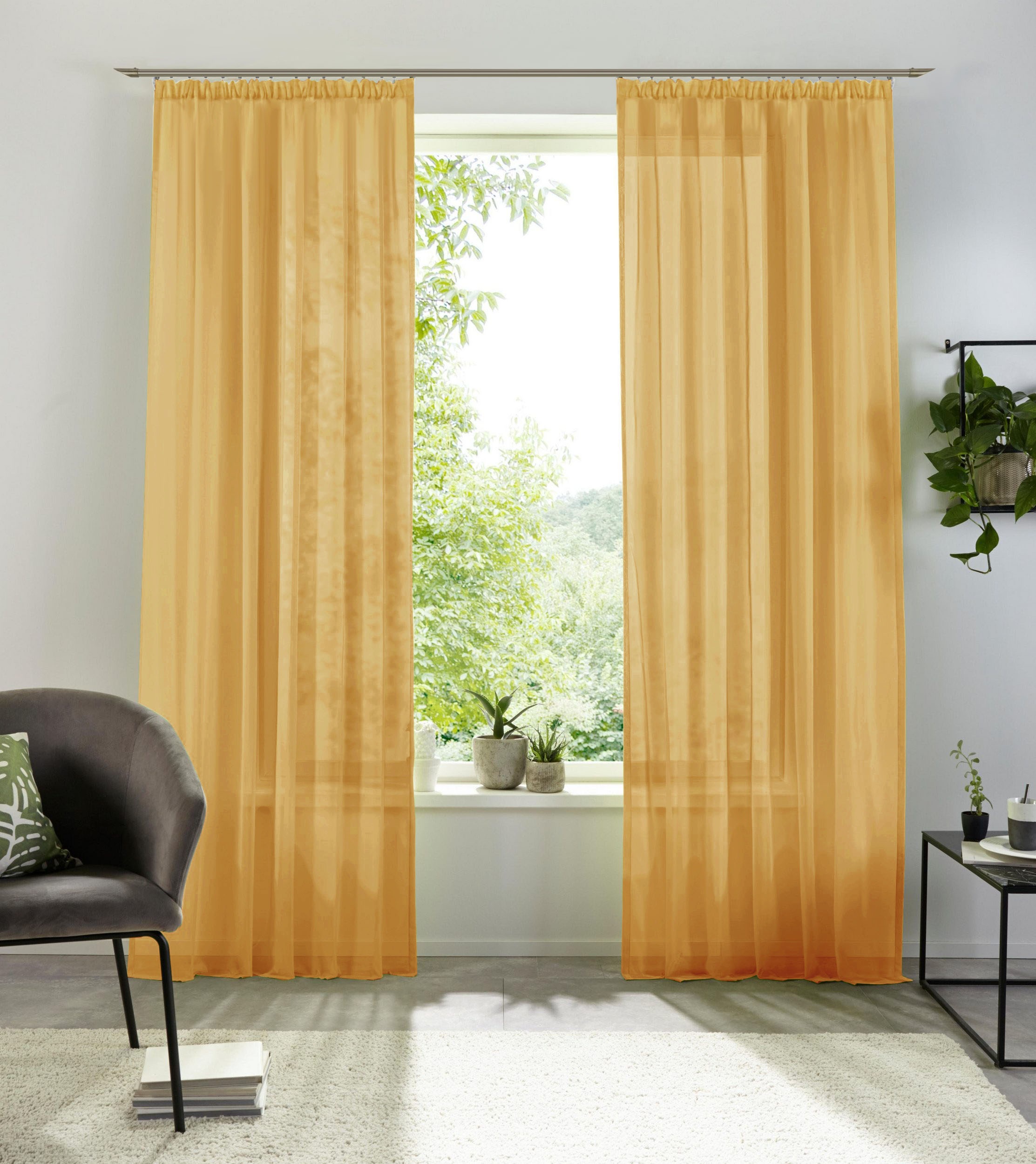 my home Gardine »XANA mit Ösen, Kräuselband oder Schlaufen« Kräuselband 1 S günstig online kaufen