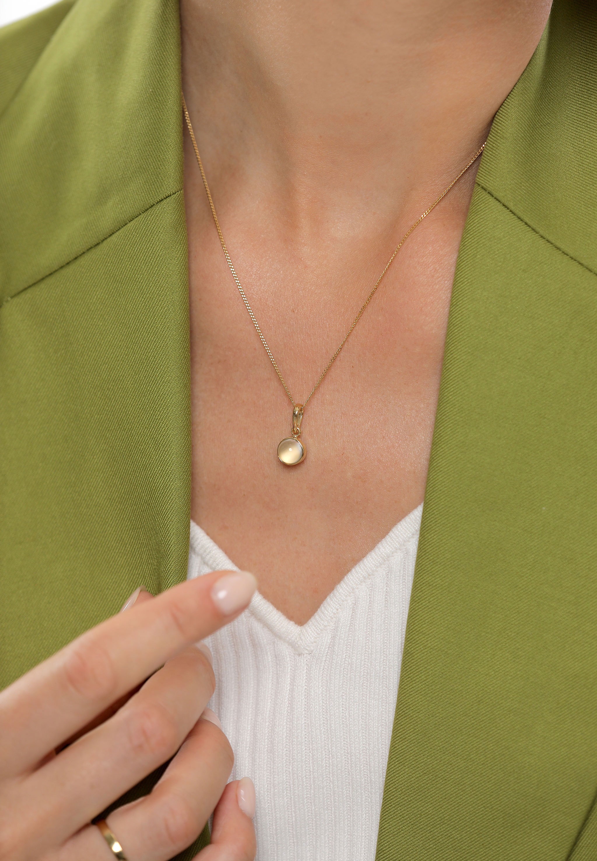 Elli Collierkettchen »Klassik Mondstein Edelstein Rund Natur 925 Silber«