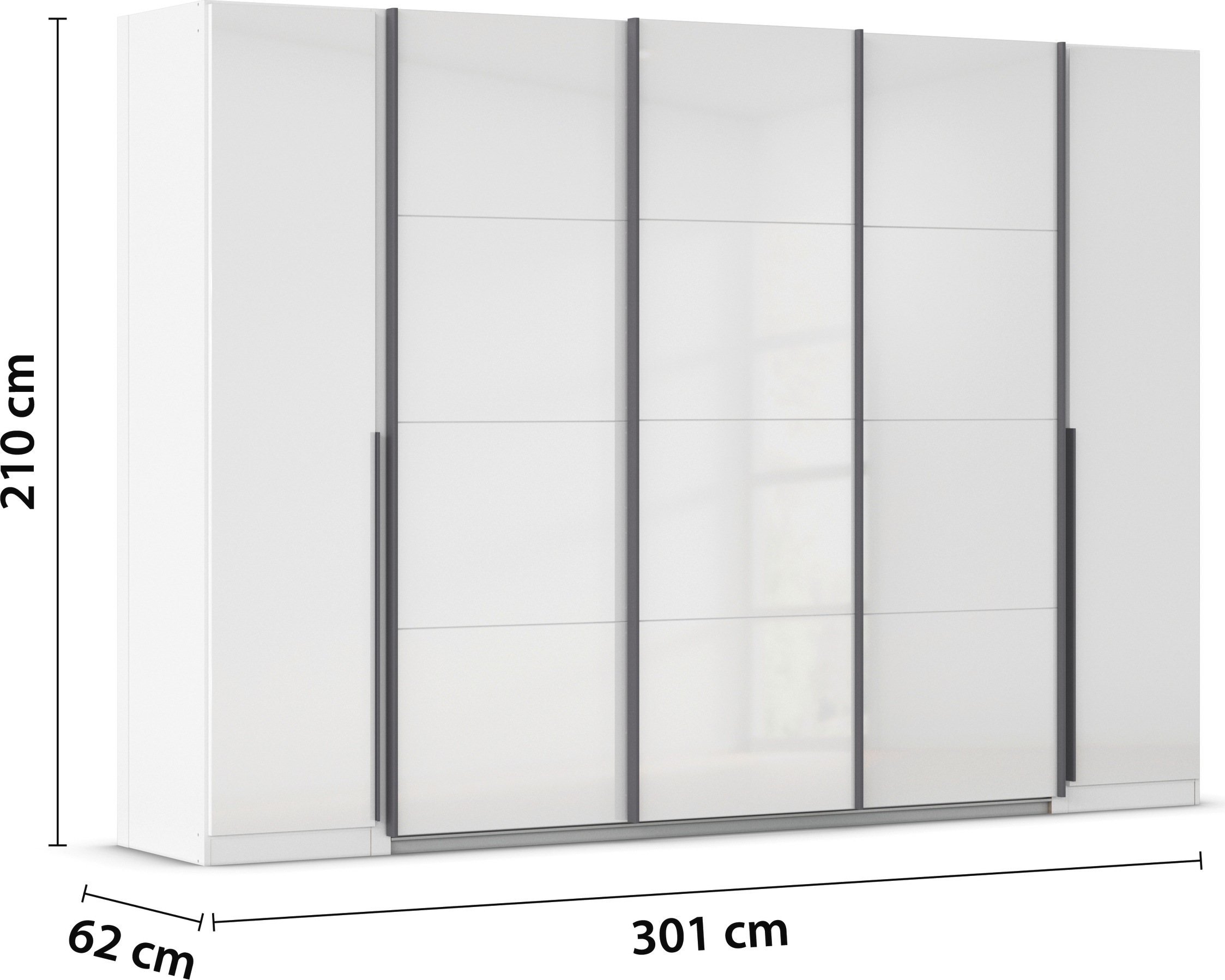 rauch Schwebetürenschrank »Agordo«, (im angesagten Mix aus Dreh- und Schwebetüren), optional mit Spiegel und zwei Griff-Farben MADE IN GERMANY