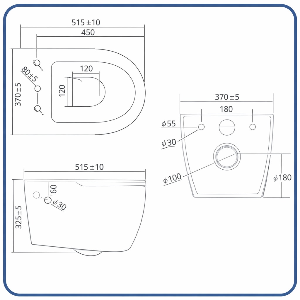 welltime Tiefspül-WC »Vigo« spülrandlose Toilette aus Sanitärkeramik, inkl. WC-Sitz mit Softclose