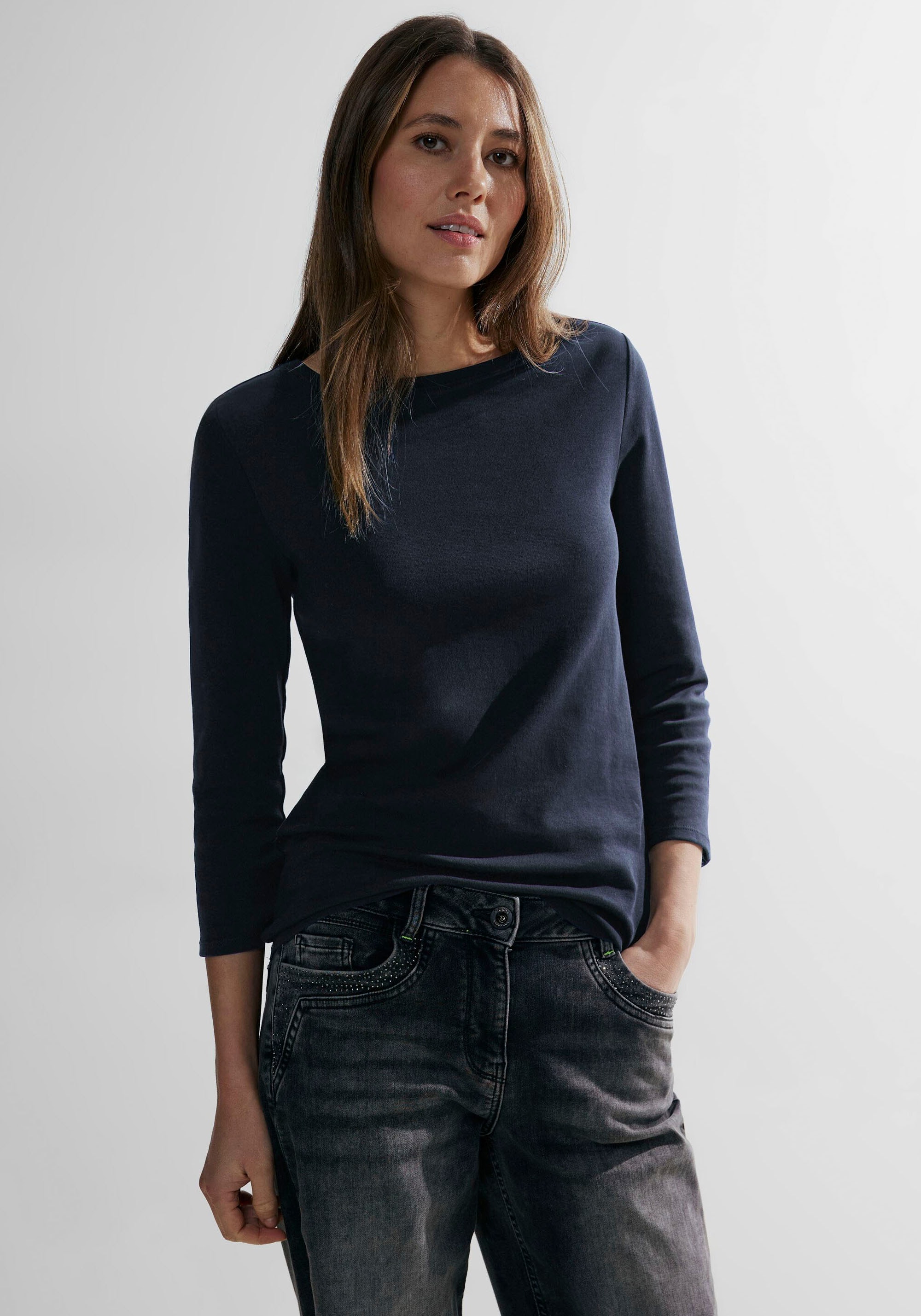 Cecil 3/4-Arm-Shirt »Basic Shirt in Unifarbe online in bei Unifarbe«