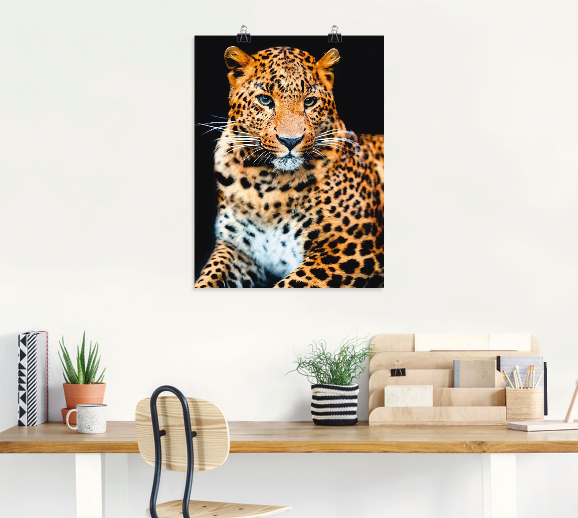 Artland Wandbild »Wütender wilder Leopard«, Wildtiere, (1 St.), als Alubild, Outdoorbild, Leinwandbild, Poster, Wandaufkleber