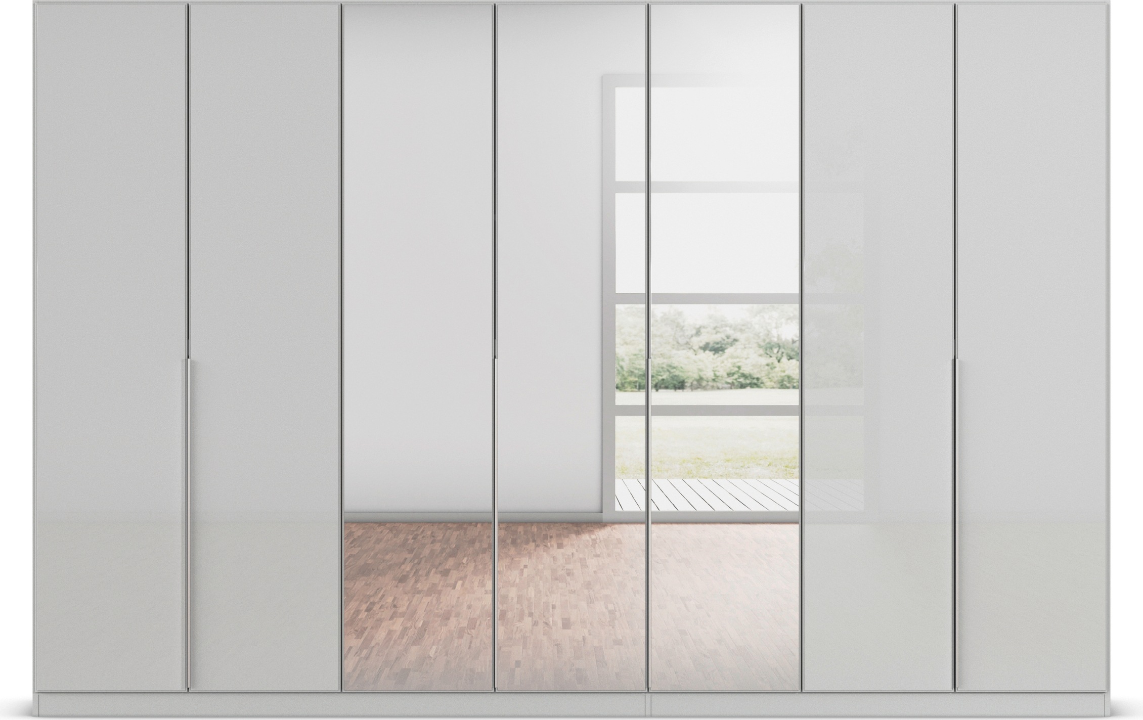 rauch Drehtürenschrank »Kleiderschrank Kleiderschränke Schrank Garderobe AGORDO mit Glasfront«, (in zwei Griff-Farben), durchdachte Innenausstattung, in 6 Breiten und 2 Höhen MADE IN GERMANY