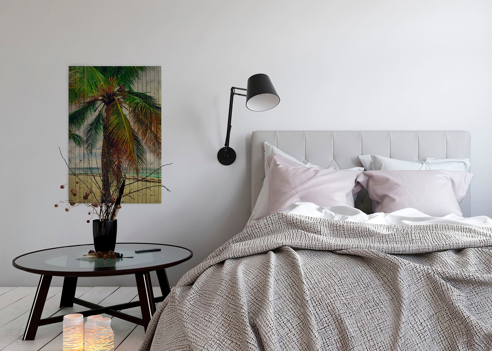 A.S. Création Leinwandbild »tahiti 3«, Kunst-Gemälde-Kinder, (1 St.), Keilrahmen Bild Strand Palme Leinwand-Bild Wohnzimmer modern Wandbild