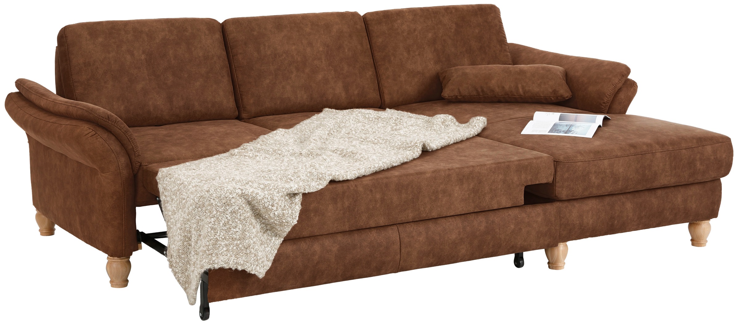 Home affaire Ecksofa »Palace L-Form«, incl. Sitztiefenverstellung, wahlweise mit Bettfunktion und Stauraum