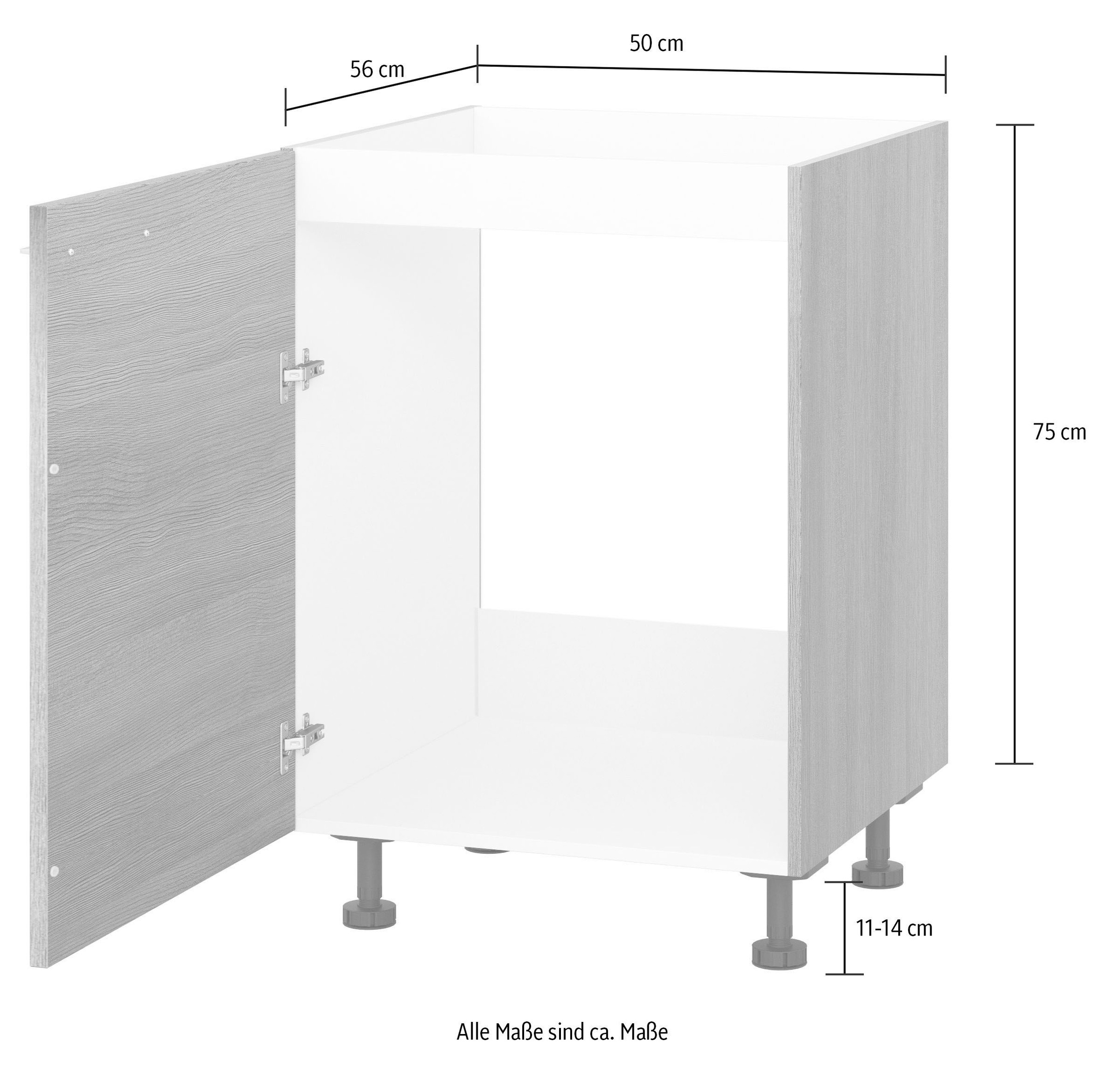 KOCHSTATION Spülenunterschrank »KS-Trea SP50«, Breite 50 cm, Höhe 75 cm