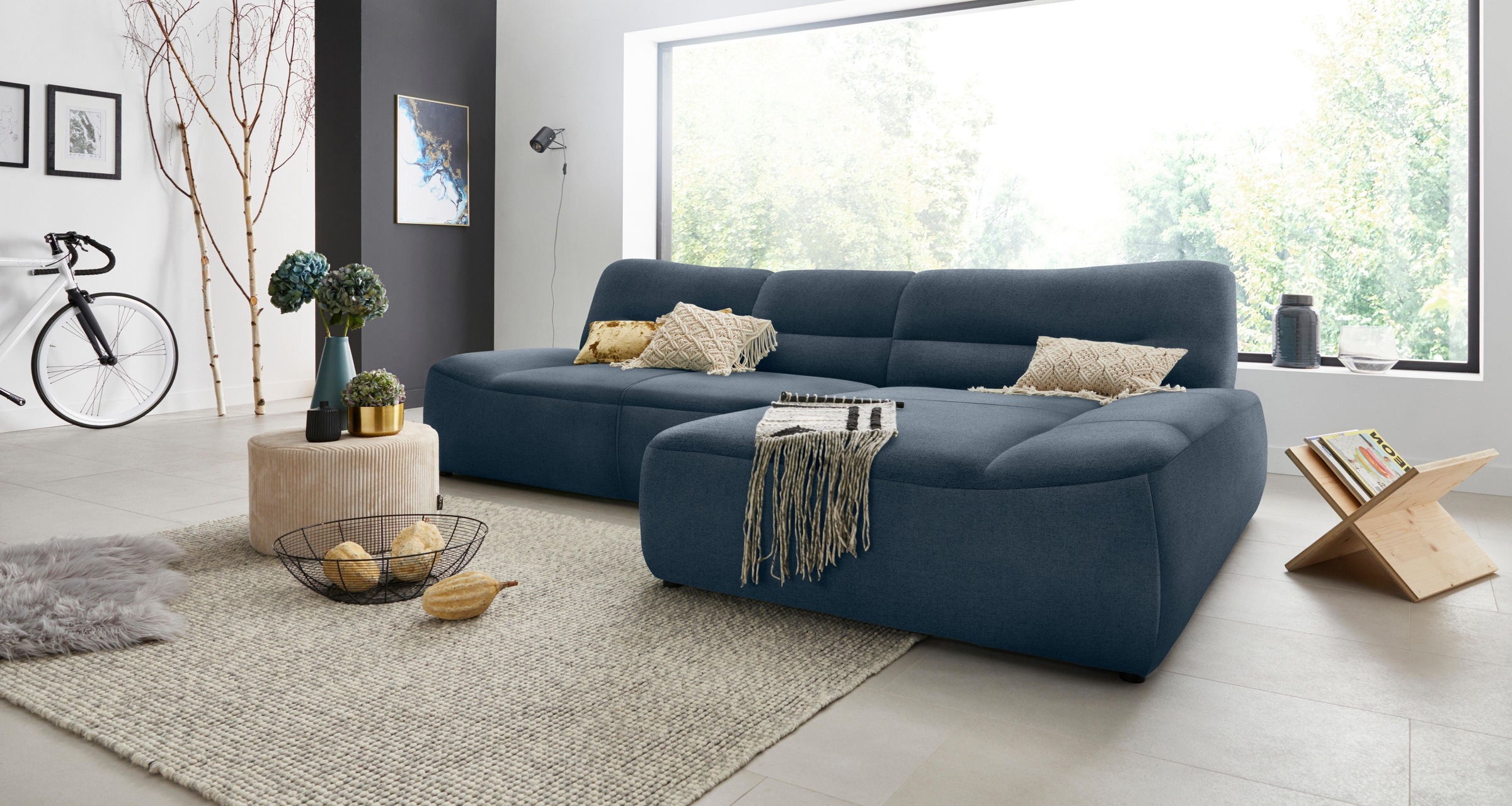DOMO collection Ecksofa »Cesena moderne Polsterecke mit flachen Armlehnen, L-Form«, fester Sitzkomfort, frei im Raum stellbar