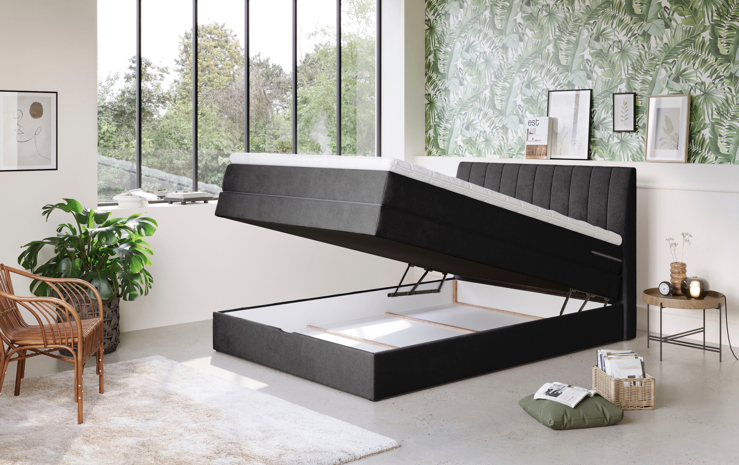 COTTA Boxspringbett »Shark inkl. Bettkasten und Topper«, erhältlich in den Breiten 140x200cm, 160x200cm und 180x200cm