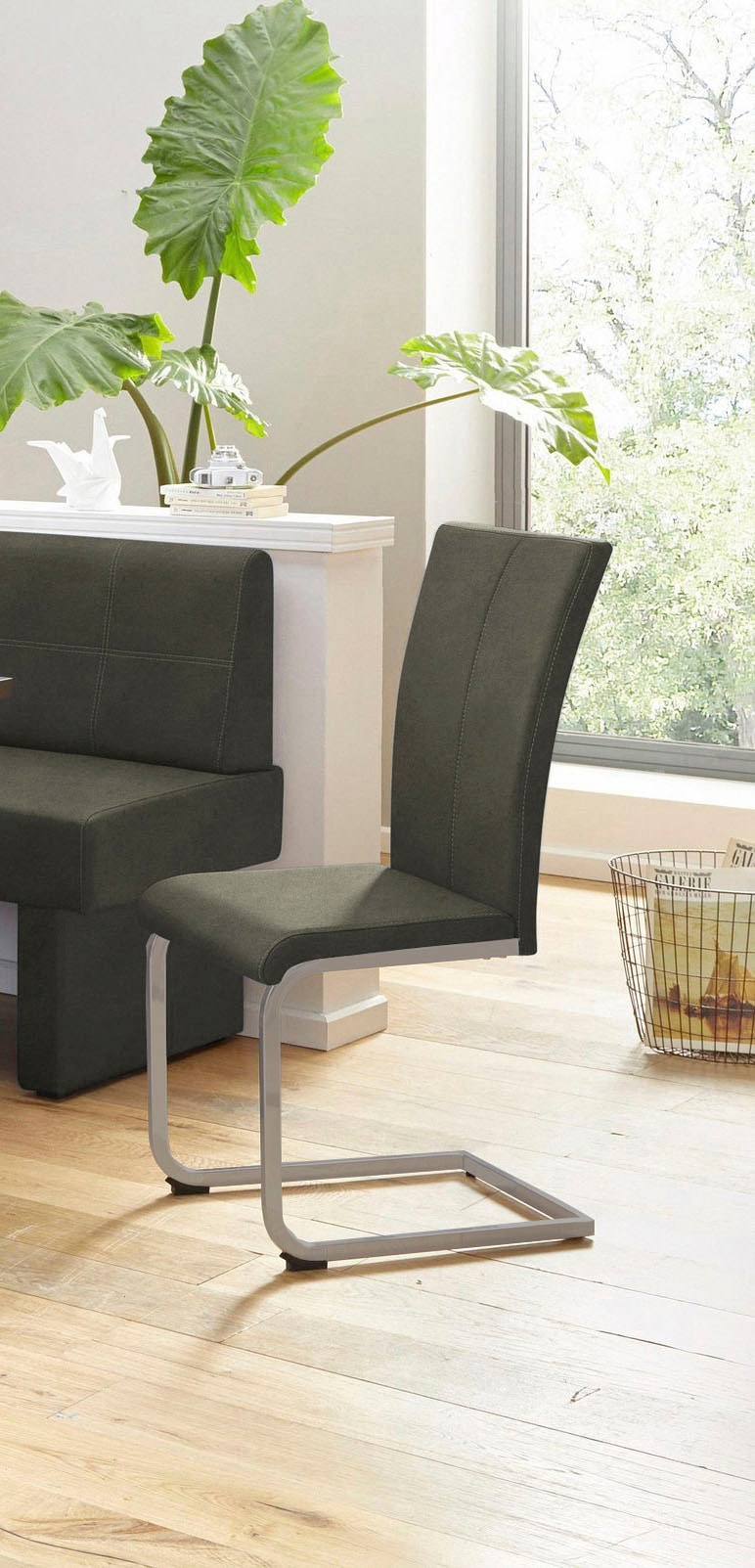 Home affaire Freischwinger »Nils« (Set) 2 Stk.Stuhl belastbar bis 120 Kg, Gestell Metall im Chrom-Look oder Schwarz