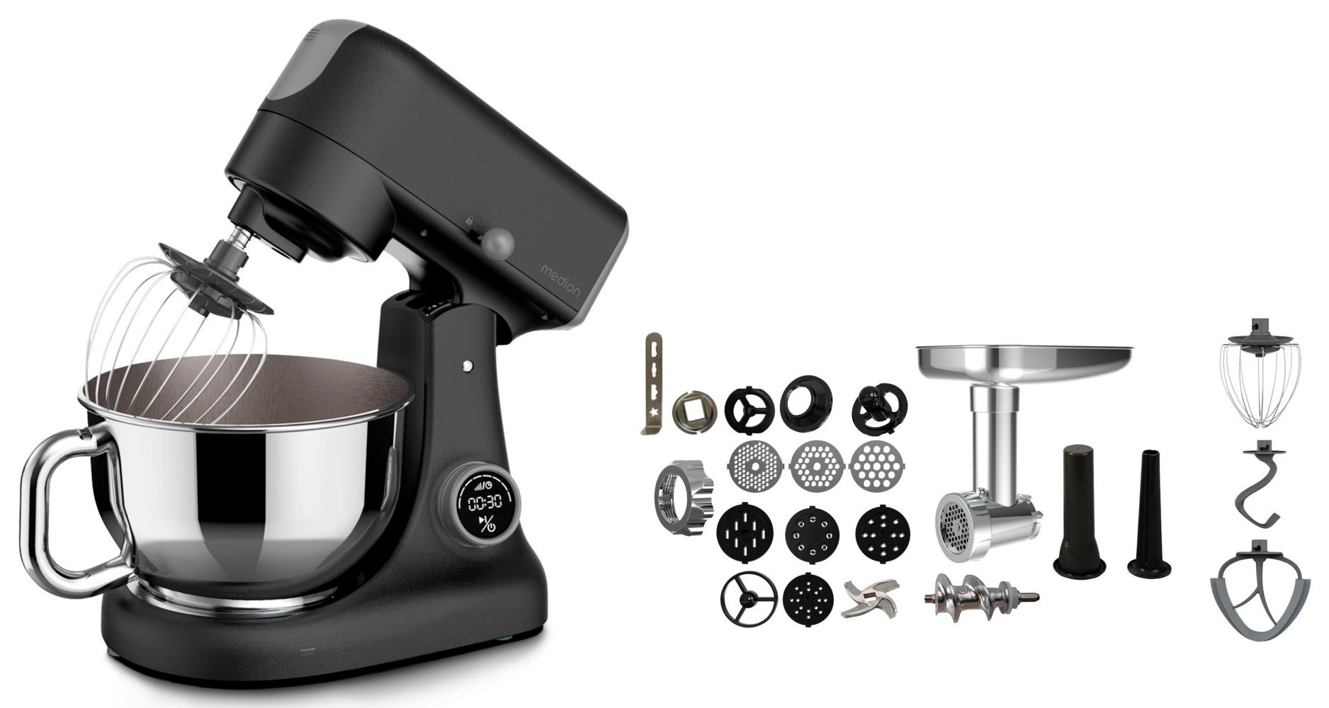 Medion® Küchenmaschine »MD 12600, 8 Geschwindigkeitsstufen, Impulsfunktion, günstig online kaufen
