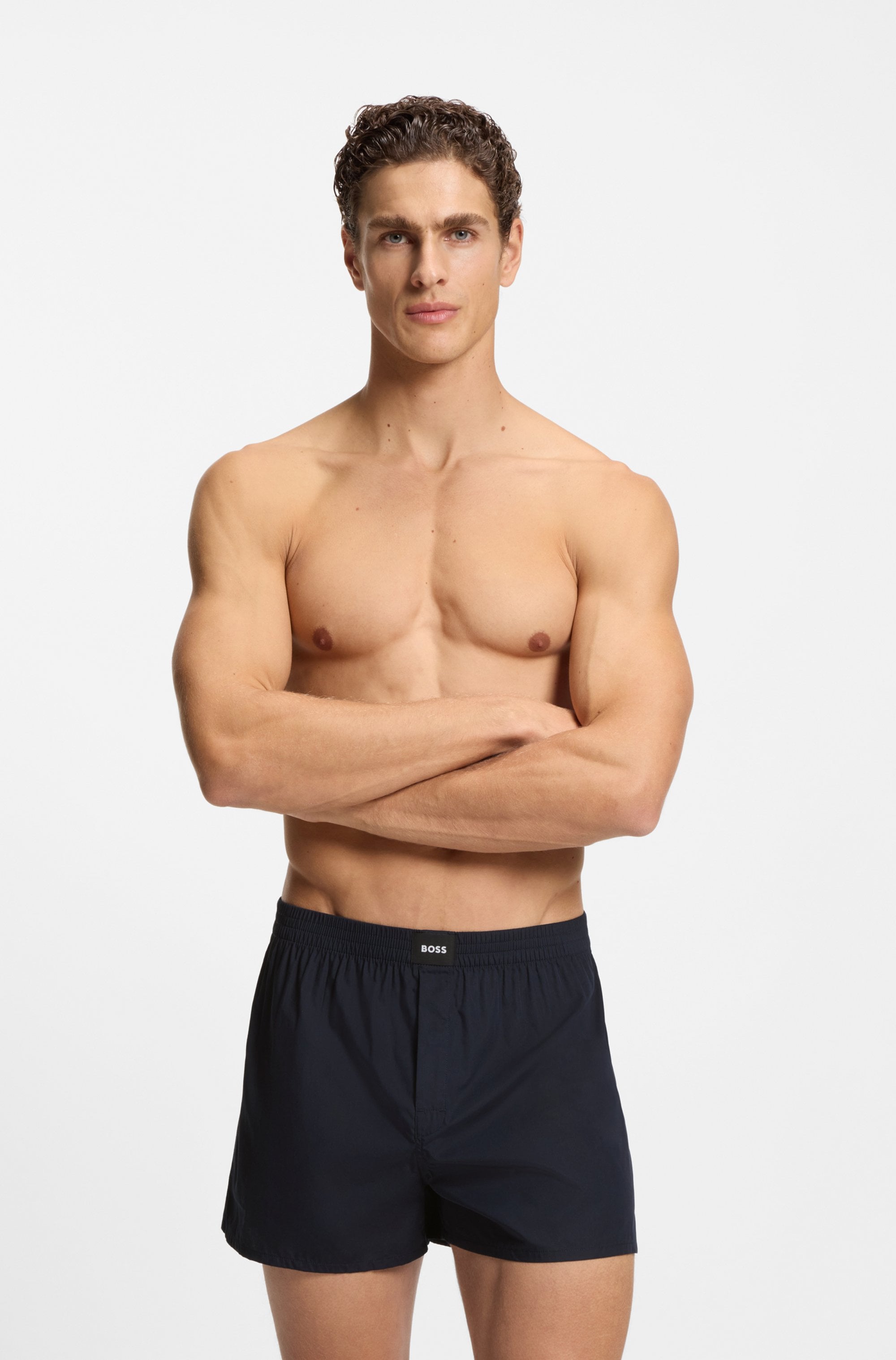 BOSS Boxer »2P Boxer S. CW Peach« Packung, 2er, 2 Stk. mit BOSS Logopatch auf dem Bund