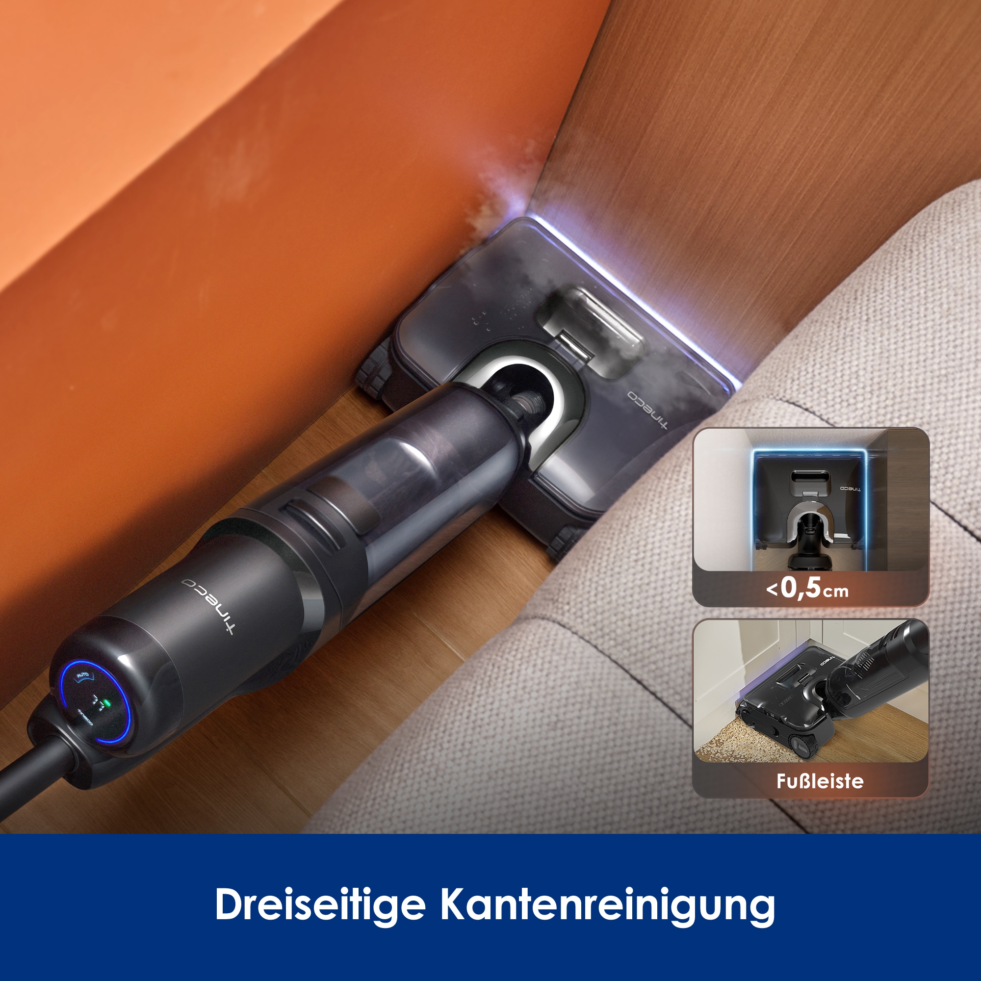 Tineco Nass-Trocken-Sauger »FLOOR ONE S7 Stretch Steam Plus mit 160°C Dampfreinigung« Selbstantrieb, 80 Minuten
