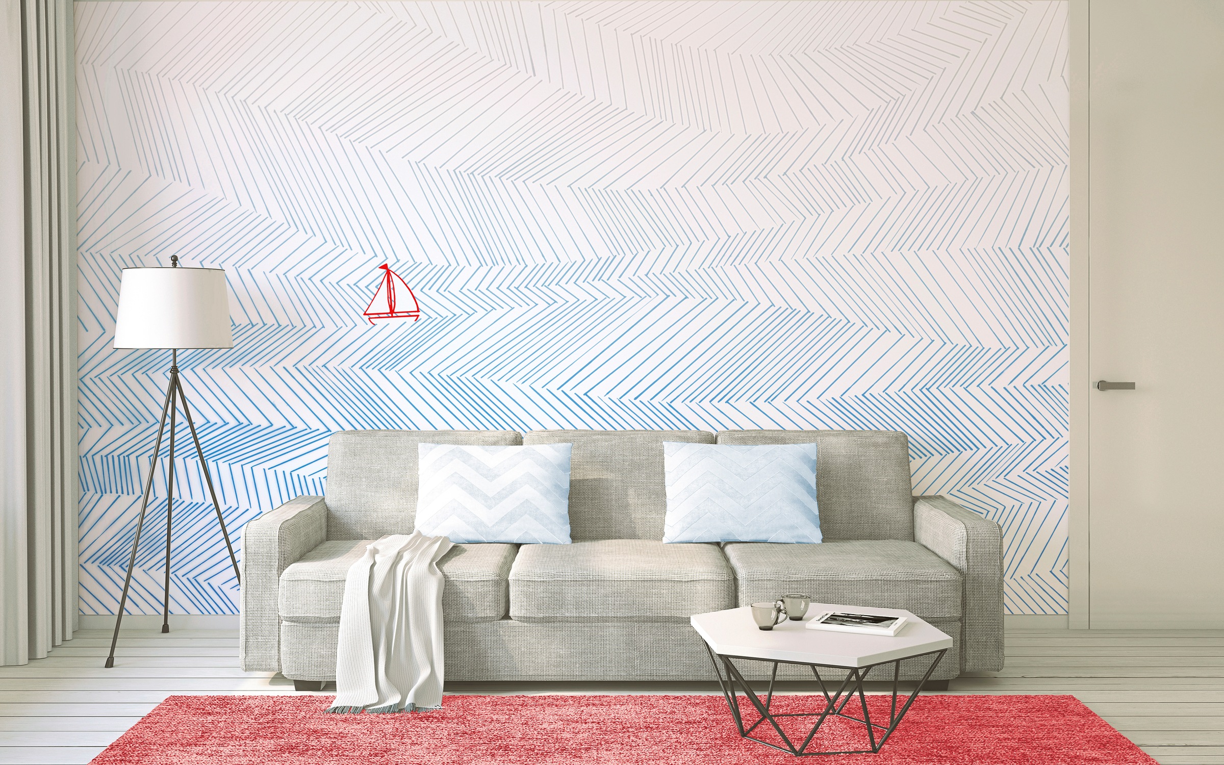 Architects Paper Fototapete »Atelier 47 Waves Artwork 3« geometrisch glatt günstig online kaufen