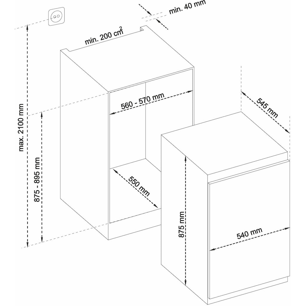 Sharp Einbaukühlschrank, SJ-LE123M1X-EU, 87,5 cm hoch, 54 cm breit