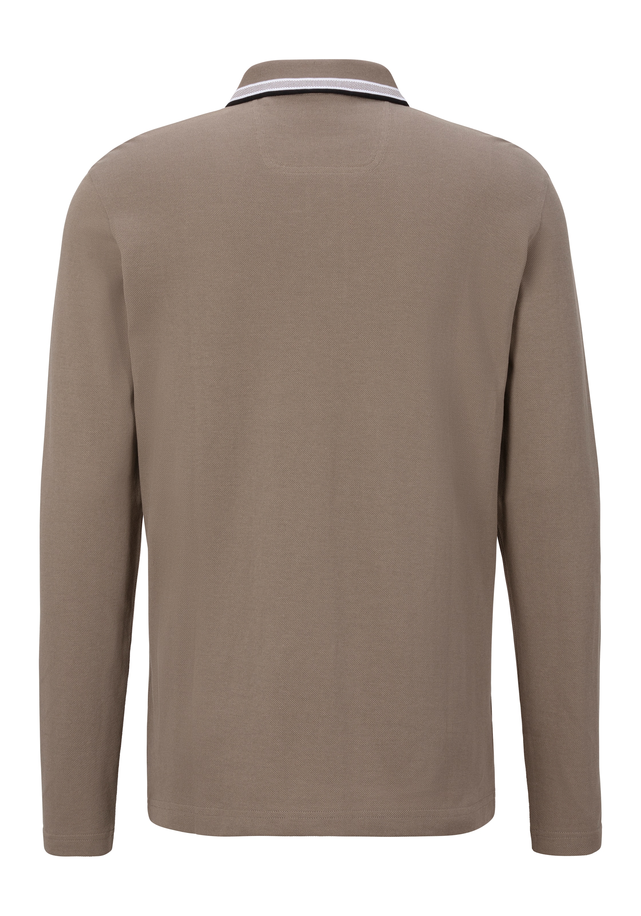 BOSS GREEN Langarm-Poloshirt »Plisy«, mit Streifen am Kragen