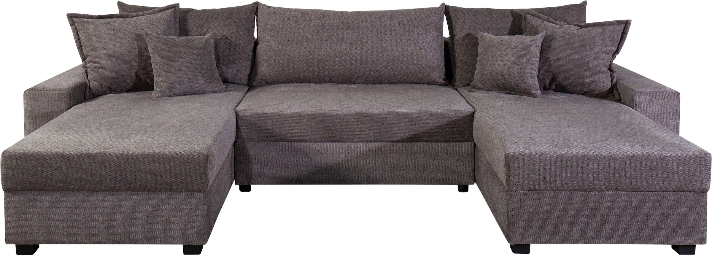 OTTO home Wohnlandschaft »Alexa U-Form, B: 313 cm« Bettfunktion, Bettkasten & 4 Zierkissen, Federkern