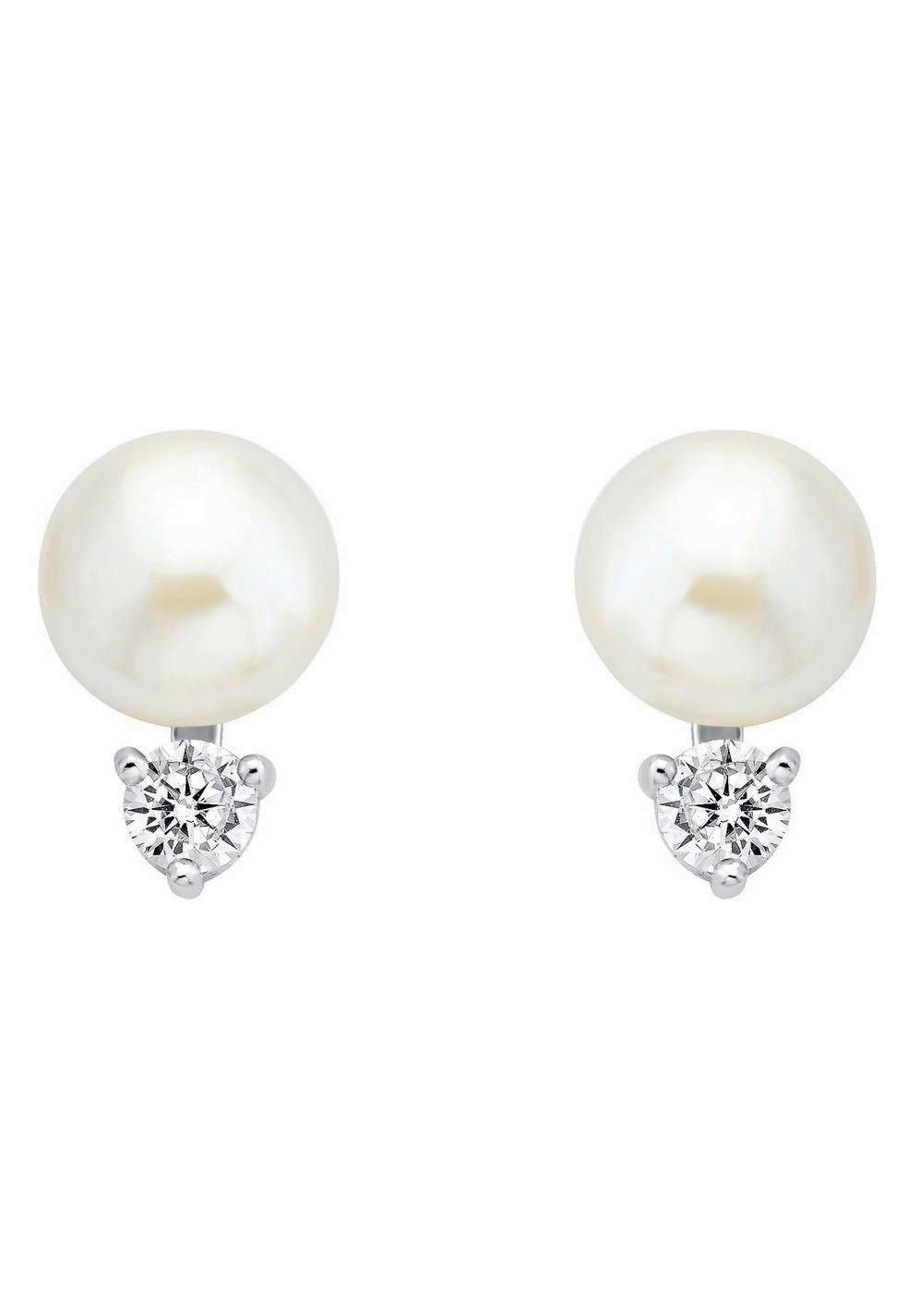 Amor Paar Ohrstecker »2016914« mit Zirkonia (synth.) - mit Süßwasserzuchtperle