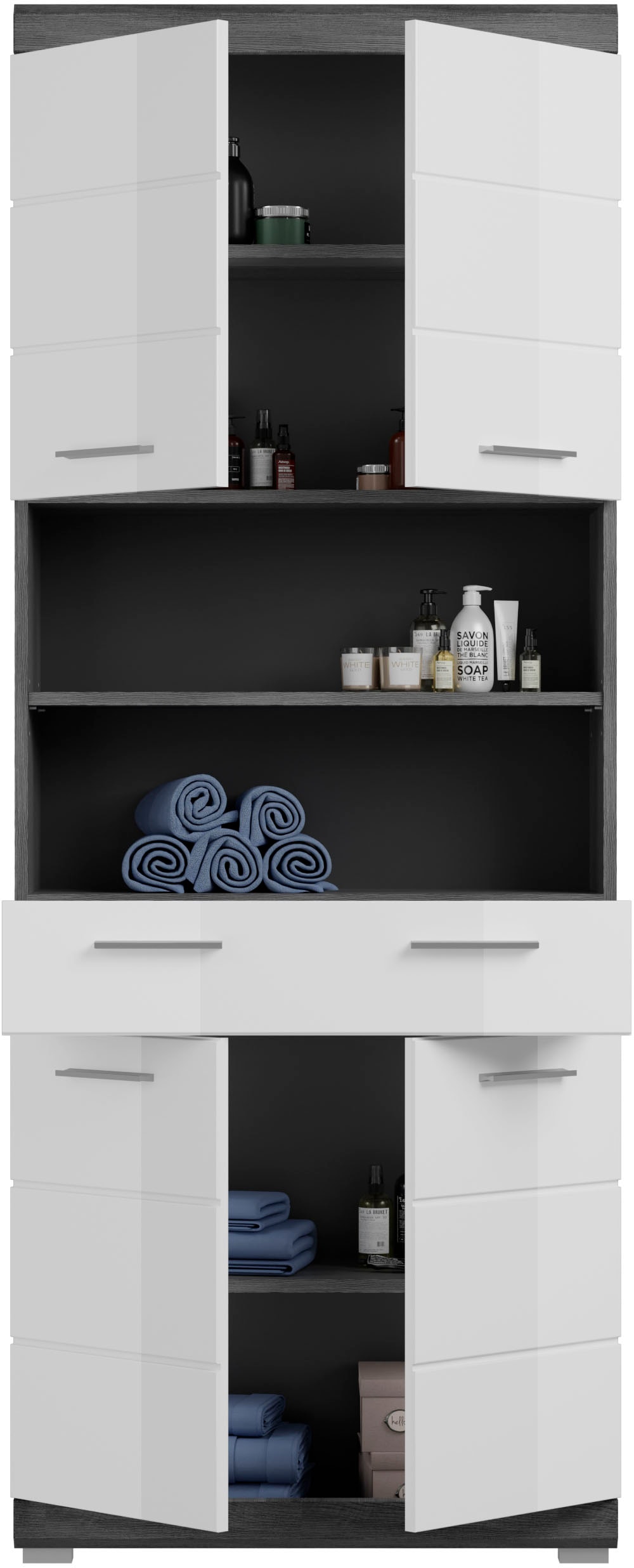 INOSIGN Badmöbel-Set »Siena, 4 teilig, bestehend aus:«, (Set, 4 St.), Hochschrank schmal, WBU, Spiegelschrank, Hochschrank breit